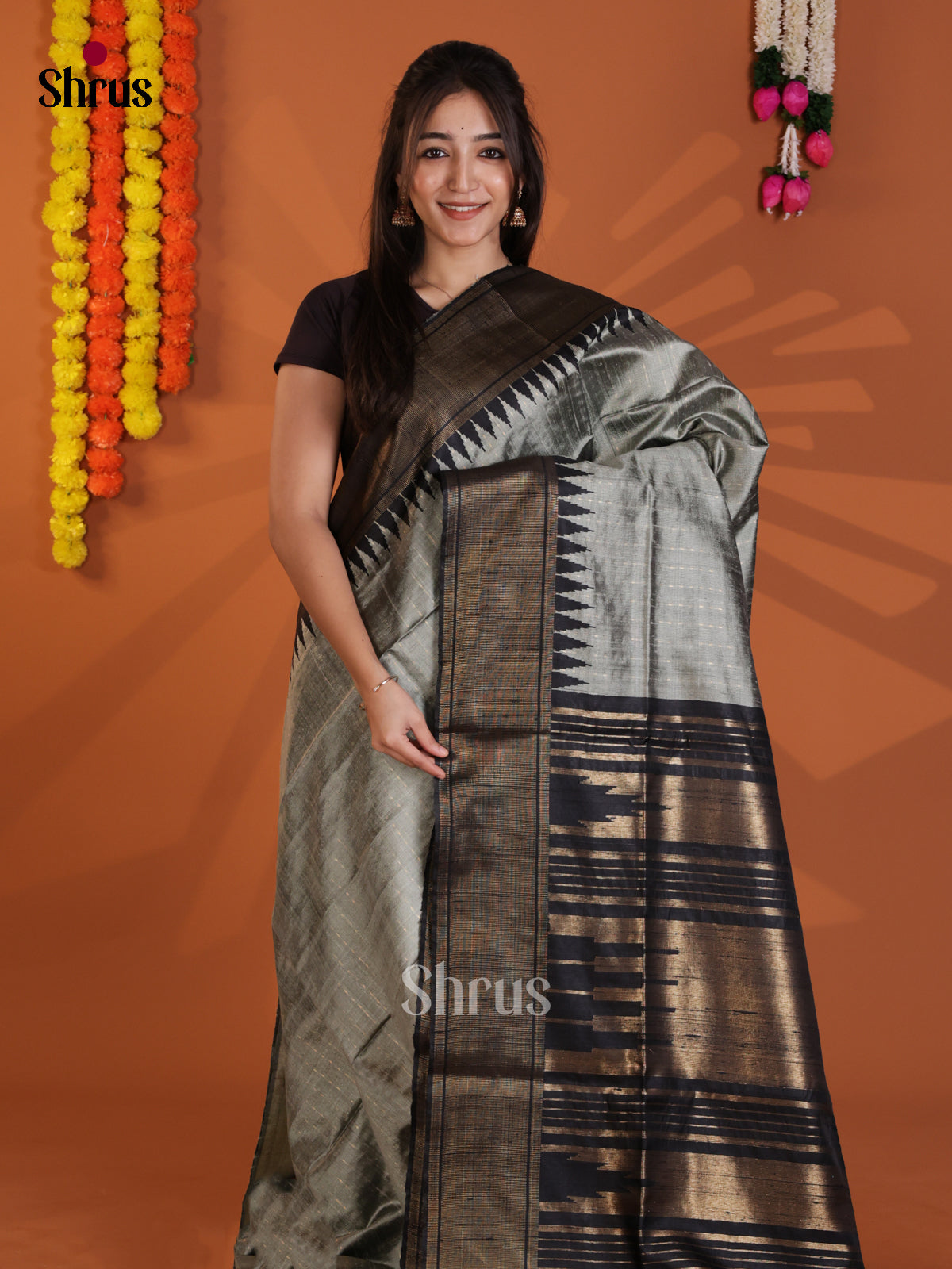DLS30210 - Raw Silk Saree - Shop on Shrus.com