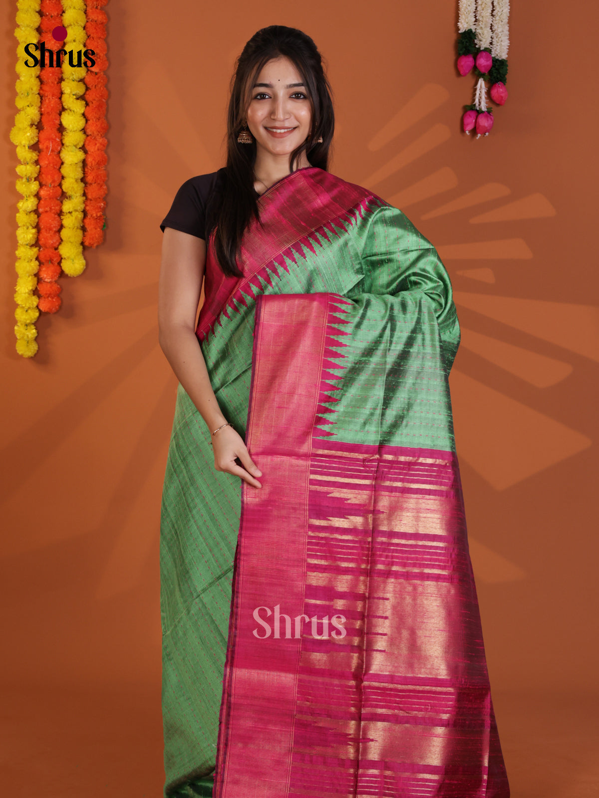 DLS30216 - Raw Silk Saree - Shop on Shrus.com