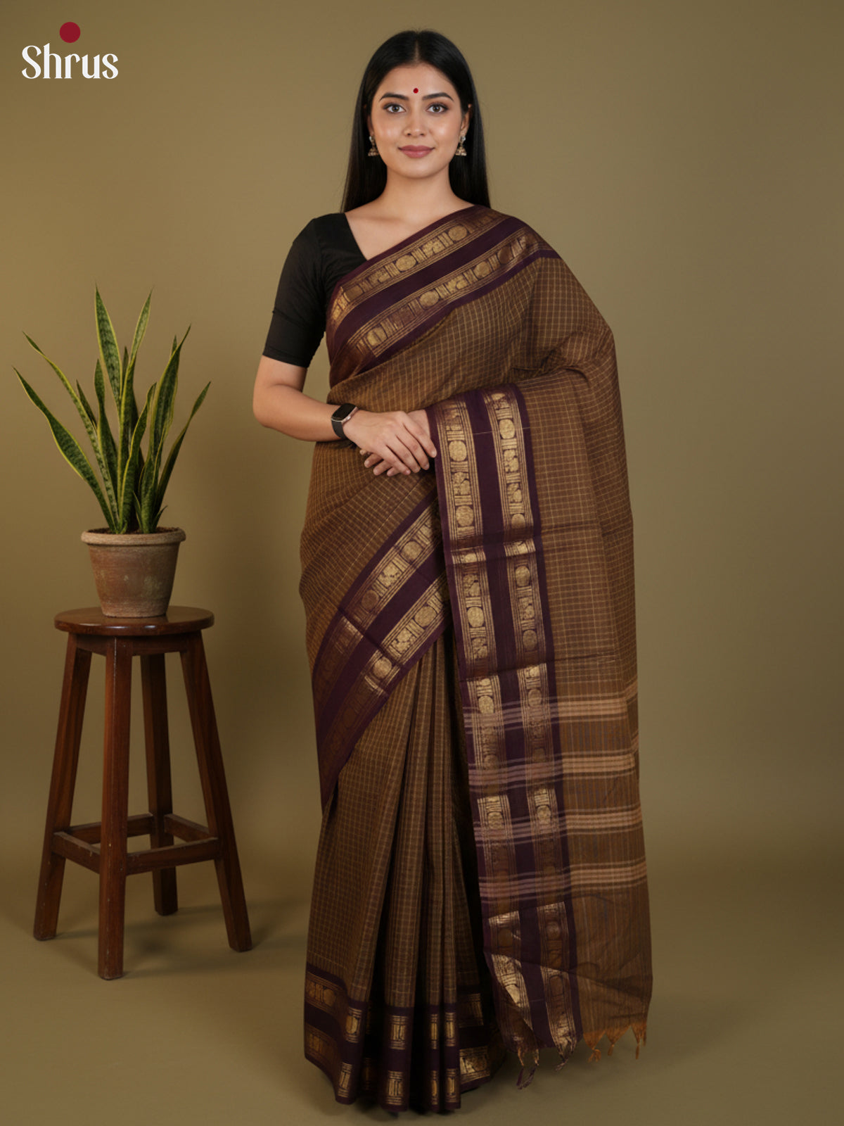 DLS30251 - Chettinad Cotton Saree - Shop on Shrus.com