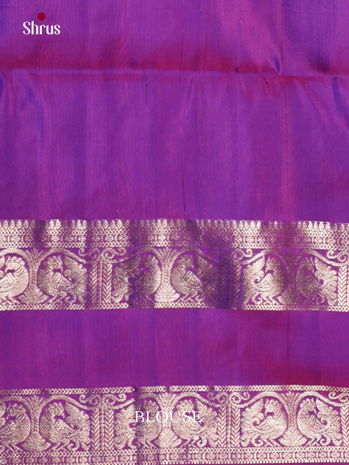 Gorgeous Blue & Purple Soft Silk Saree with round motifs & rettaipet Border - Shop on Shrus.com