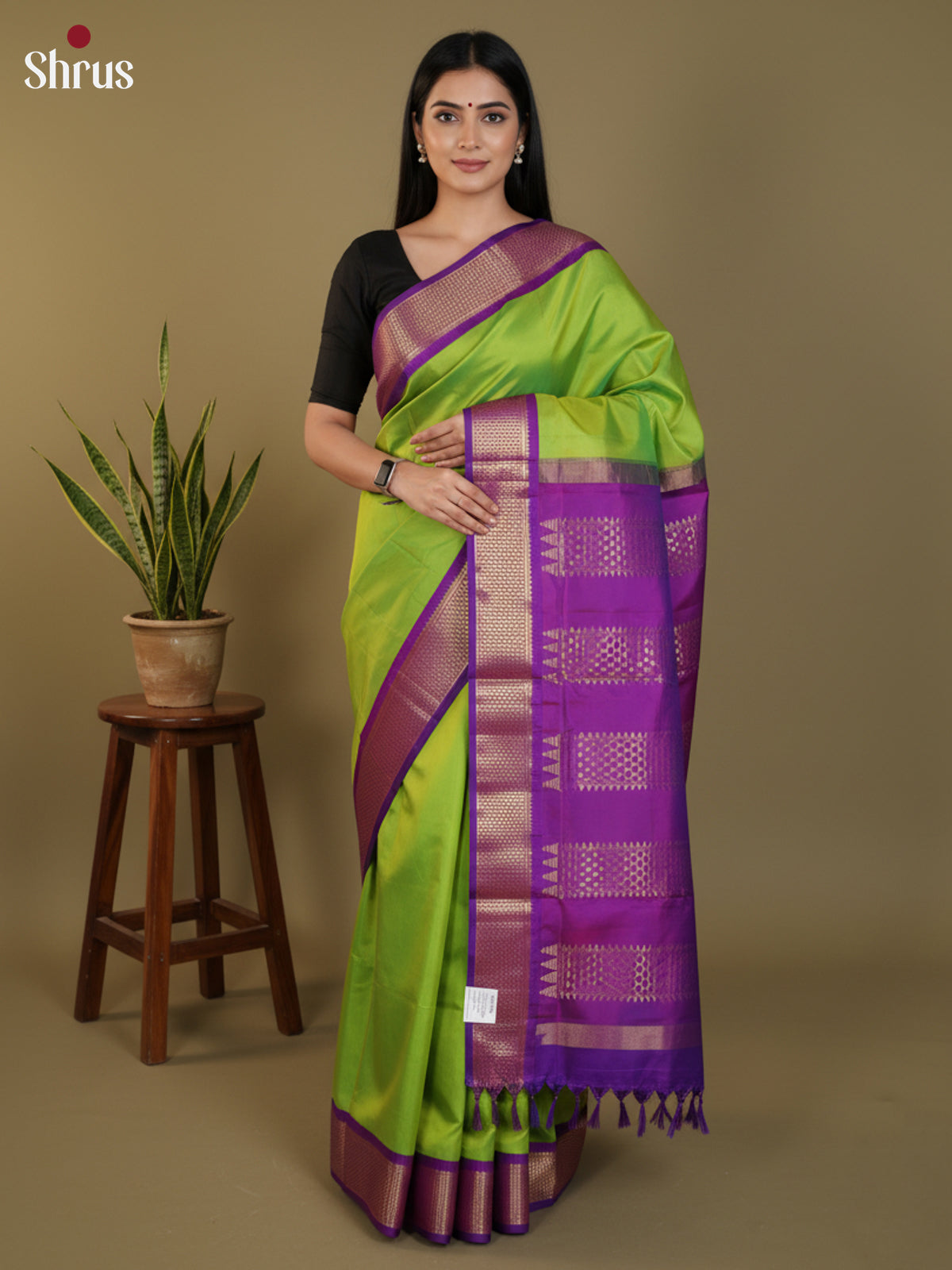 DLS30337 - Kanchipuram silk 9Yards Saree - Shop on Shrus.com