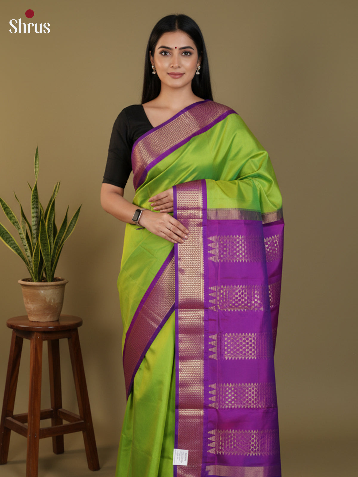 DLS30337 - Kanchipuram silk 9Yards Saree - Shop on Shrus.com