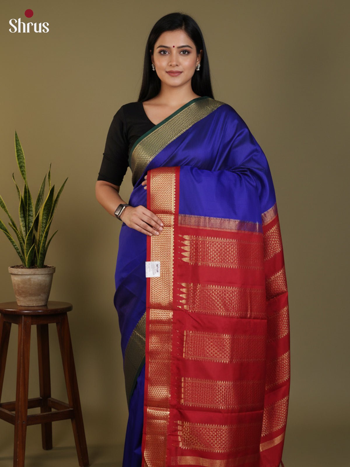 DLS30338 - Kanchipuram silk 9Yards Saree - Shop on Shrus.com