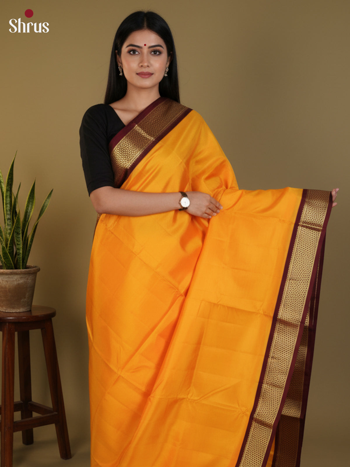 DLS30343 - Kanchipuram silk 9Yards Saree - Shop on Shrus.com