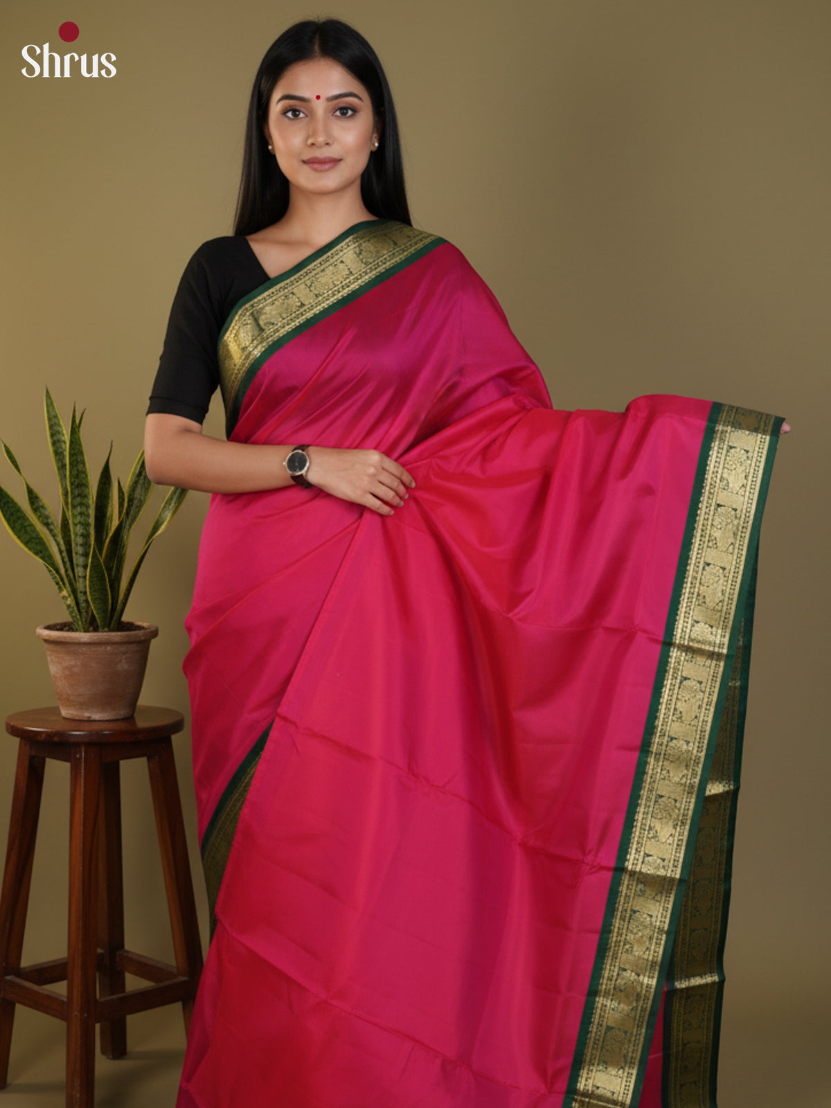 DLS30346 - Kanchipuram silk 9Yards Saree - Shop on Shrus.com