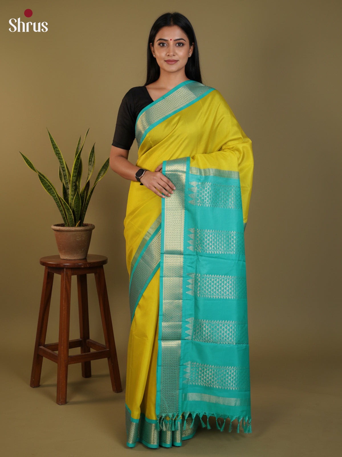 DLS30357 - Kanchipuram silk 9Yards Saree - Shop on Shrus.com