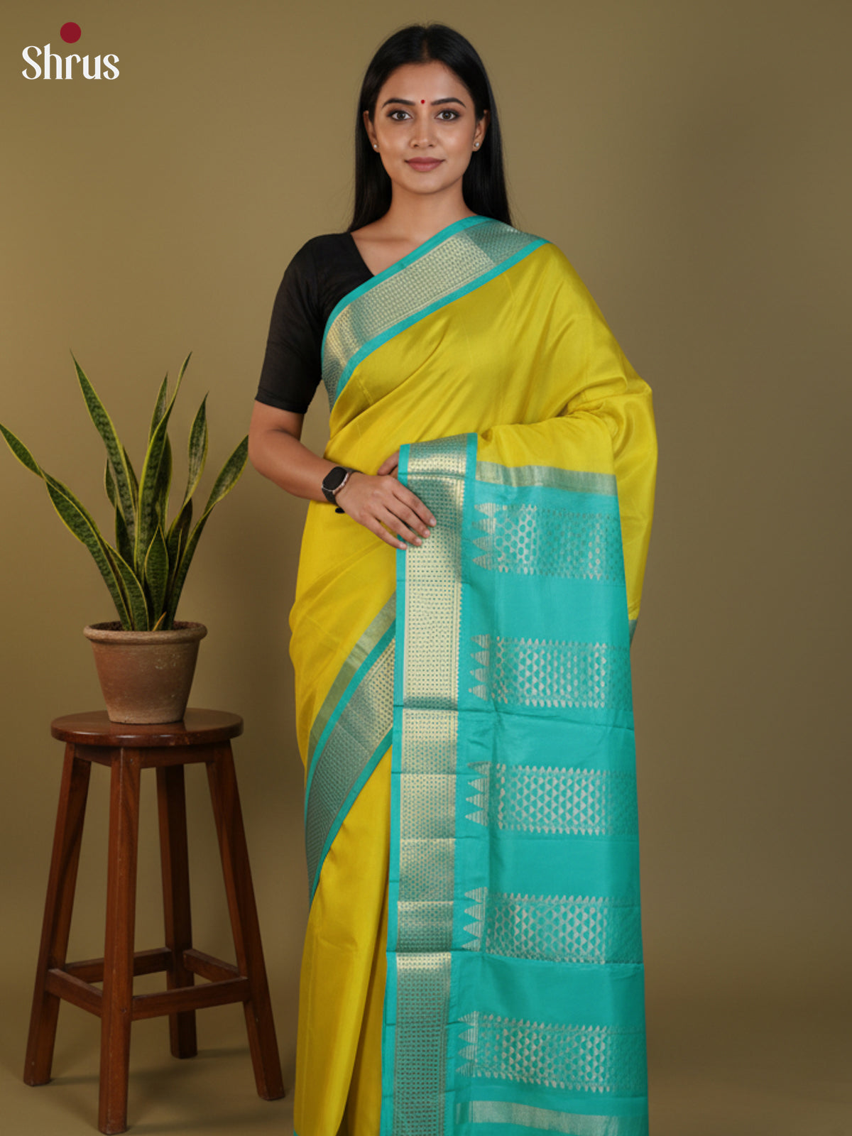 DLS30357 - Kanchipuram silk 9Yards Saree - Shop on Shrus.com