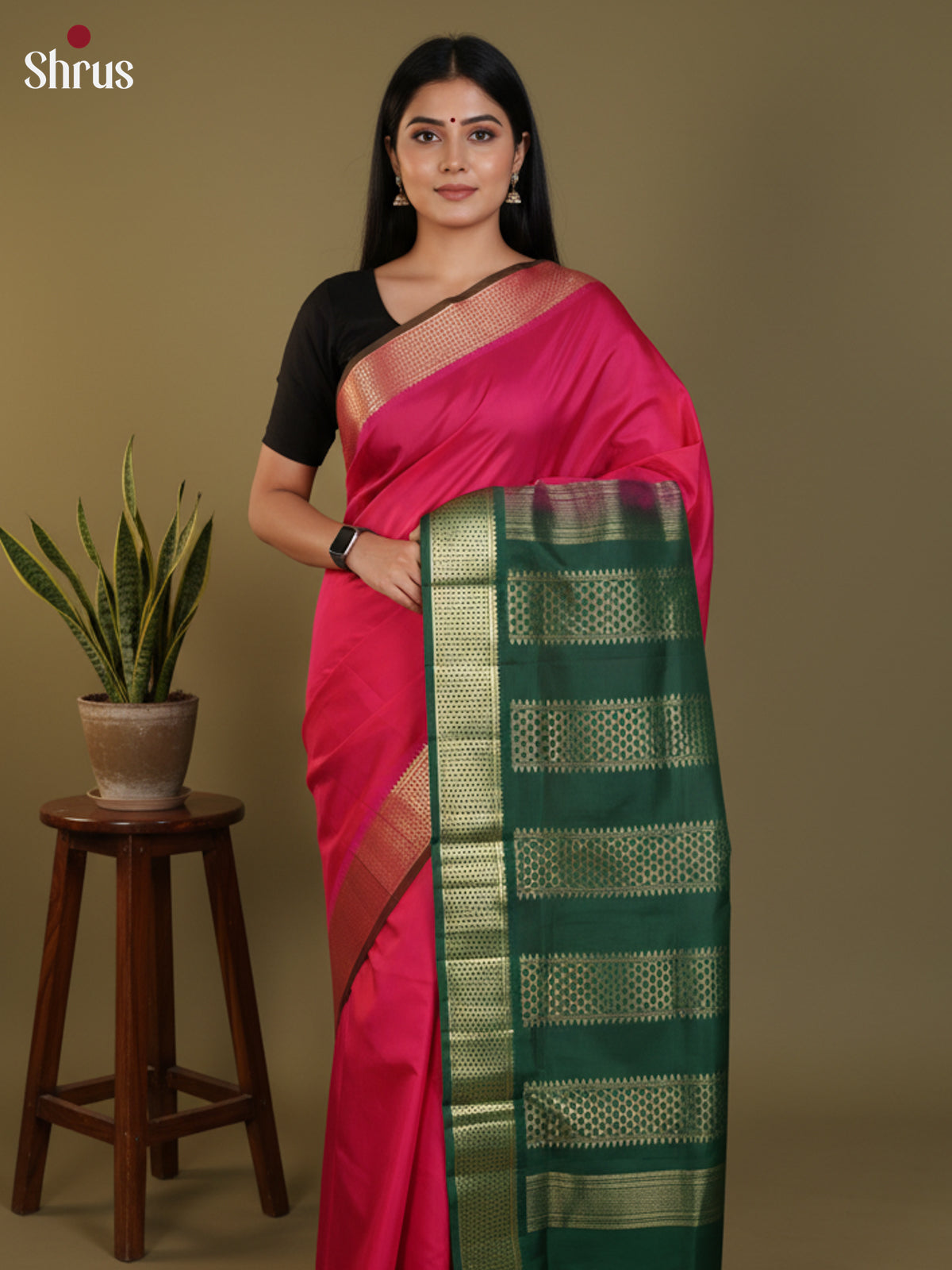DLS30367 - Kanchipuram silk 9Yards Saree - Shop on Shrus.com