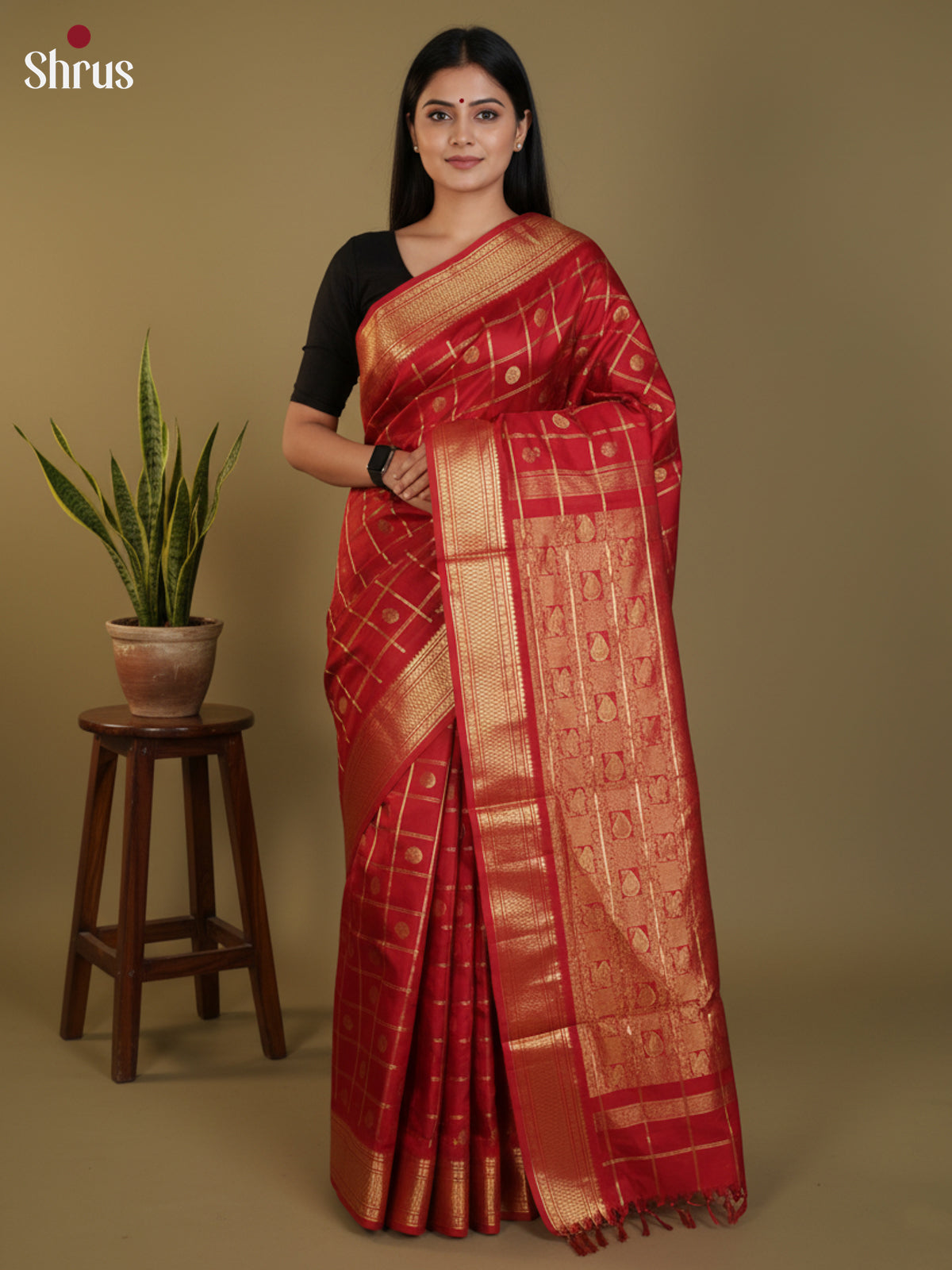 DLS30372 - Kanchipuram silk 9Yards Saree