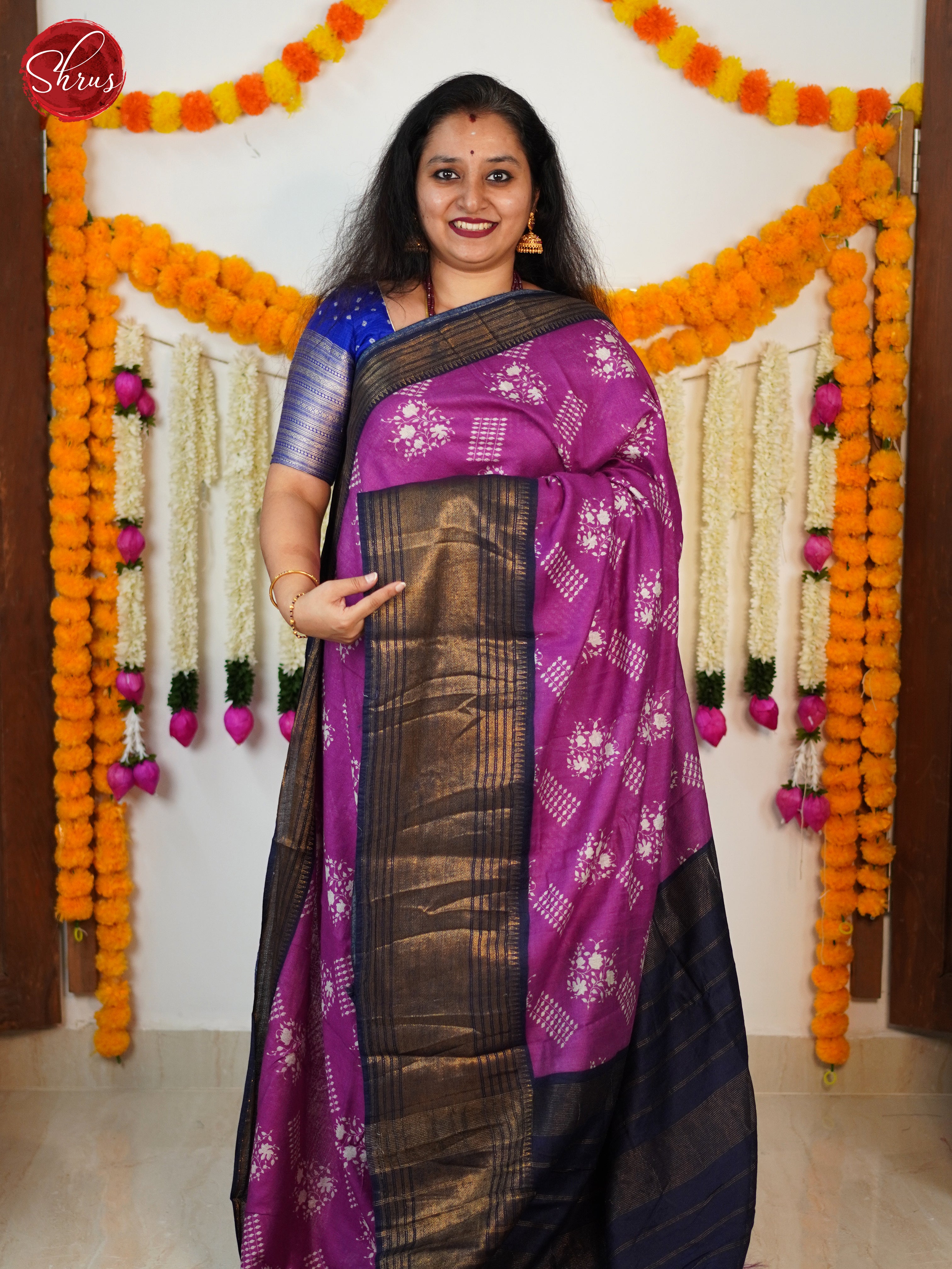 Vadamalli & Blue - Semi Tussar Saree - Shop on ShrusEternity.com