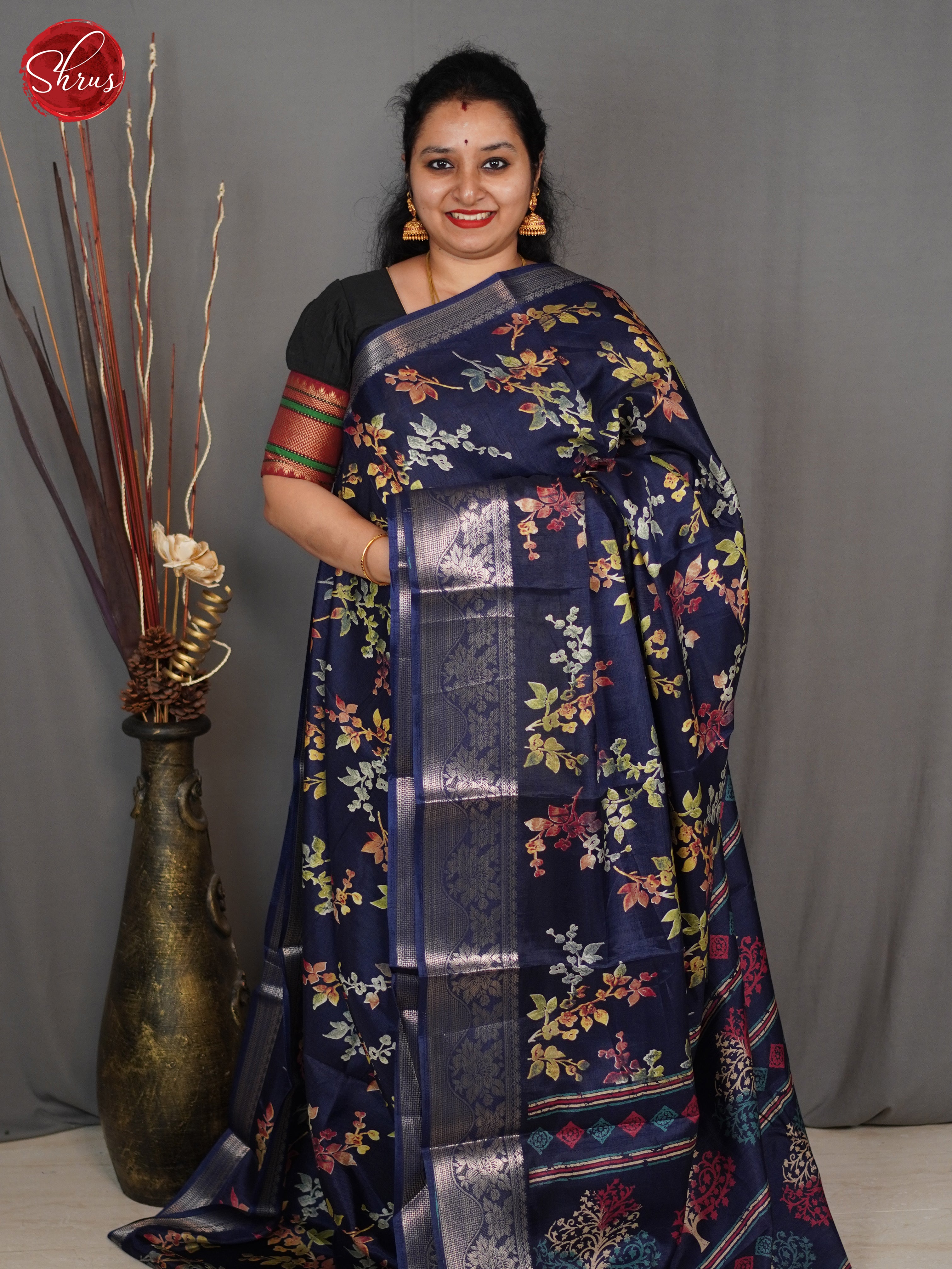 Blue(Single Tone) - Semi Crepe Saree - Shop on ShrusEternity.com