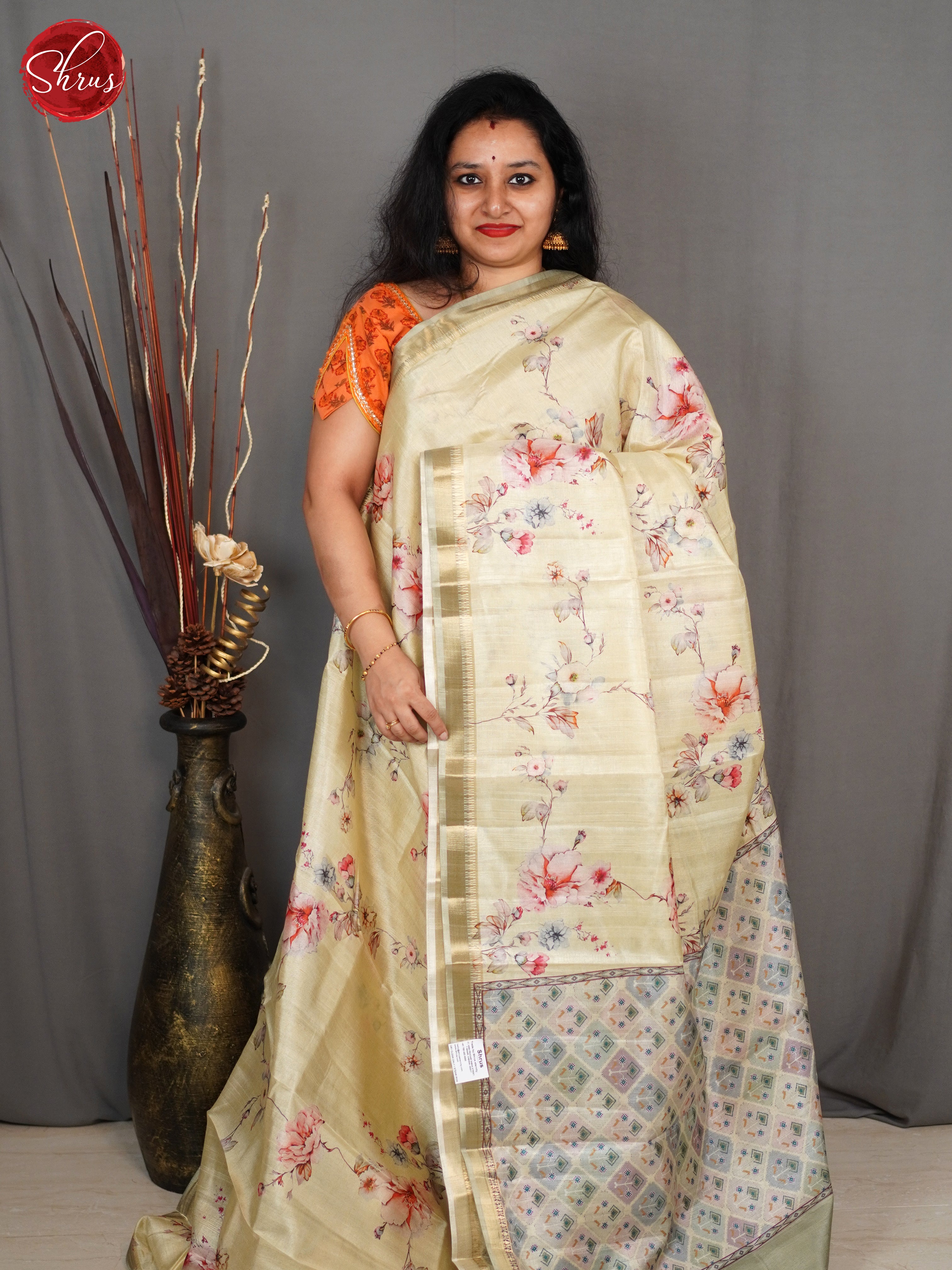 Light Green(Single Tone) - Semi Tussar Saree - Shop on ShrusEternity.com