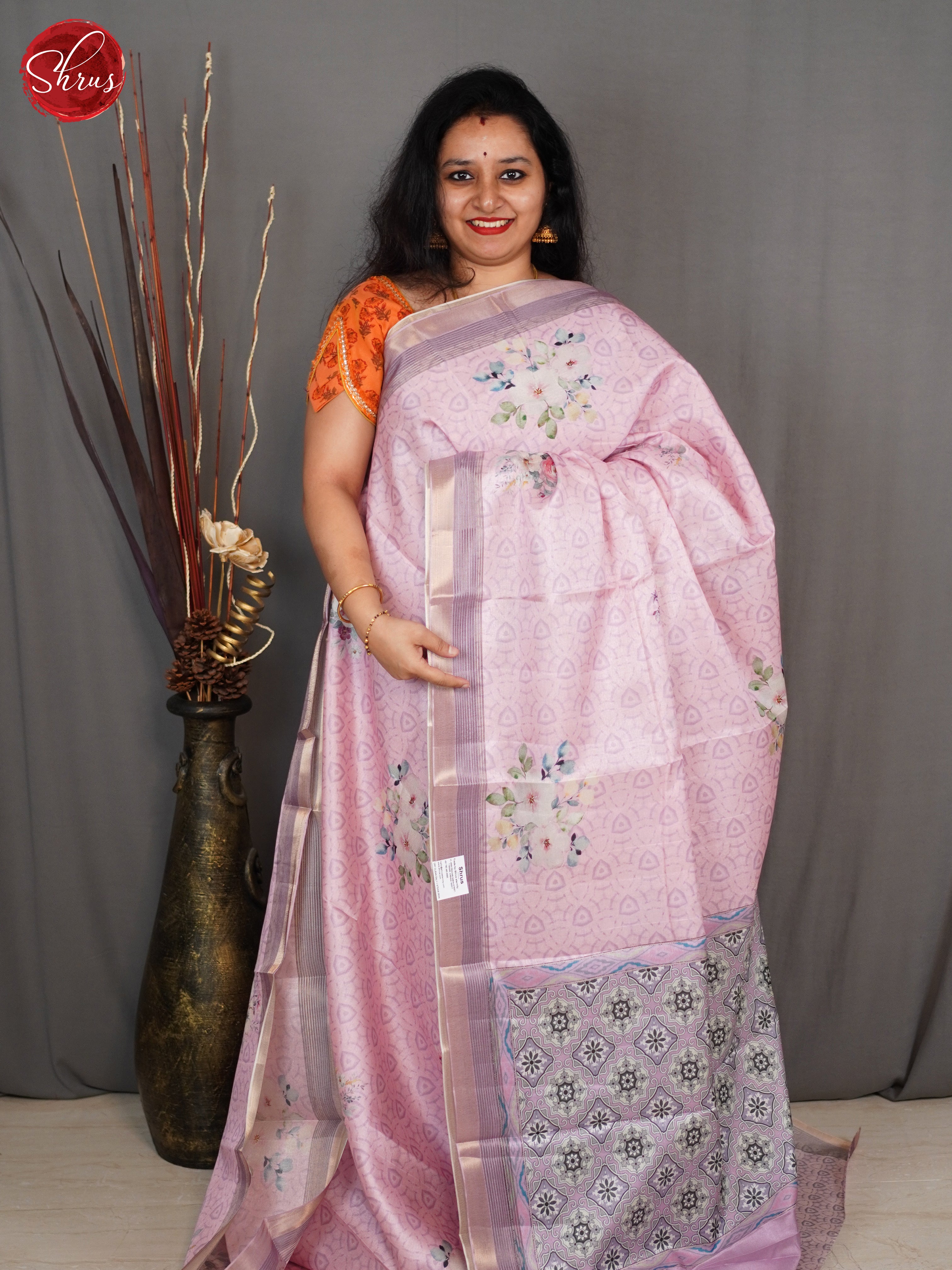 Baby Pink(Single Tone) - Semi Tussar Saree - Shop on ShrusEternity.com