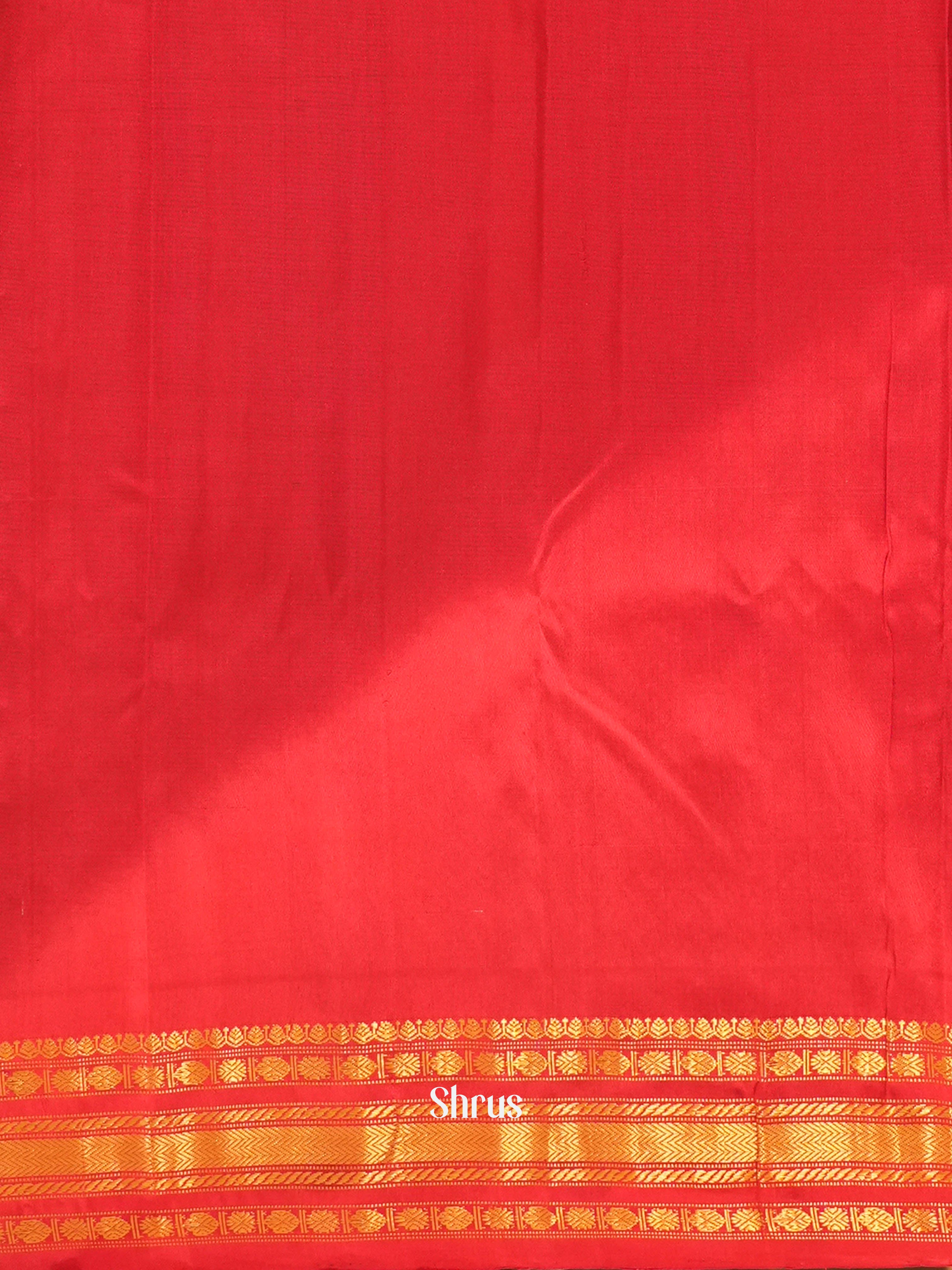 Beige, Green & Pink (Ganga Jamuna) - Gadwal silk Saree - Shop on ShrusEternity.com