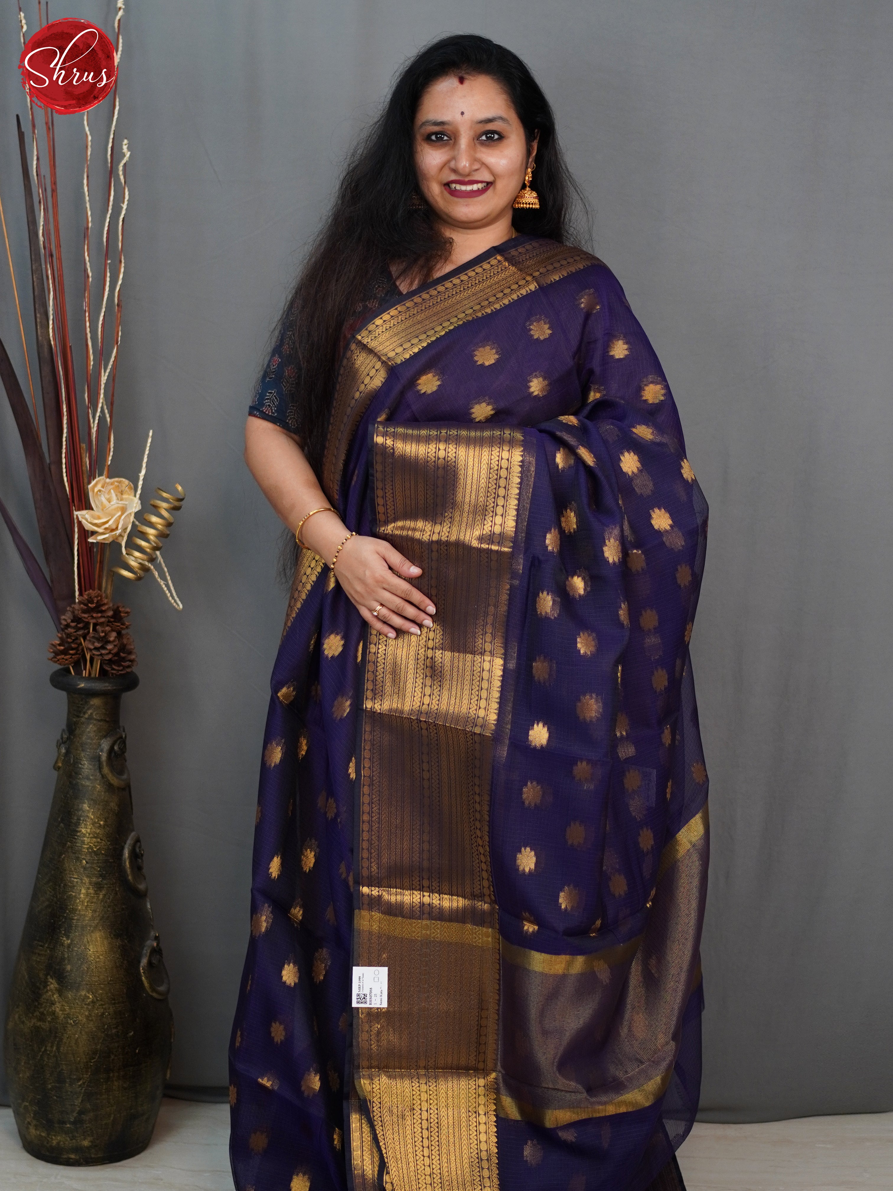 Purple(Single Tone)- Semi Kota Saree - Shop on ShrusEternity.com
