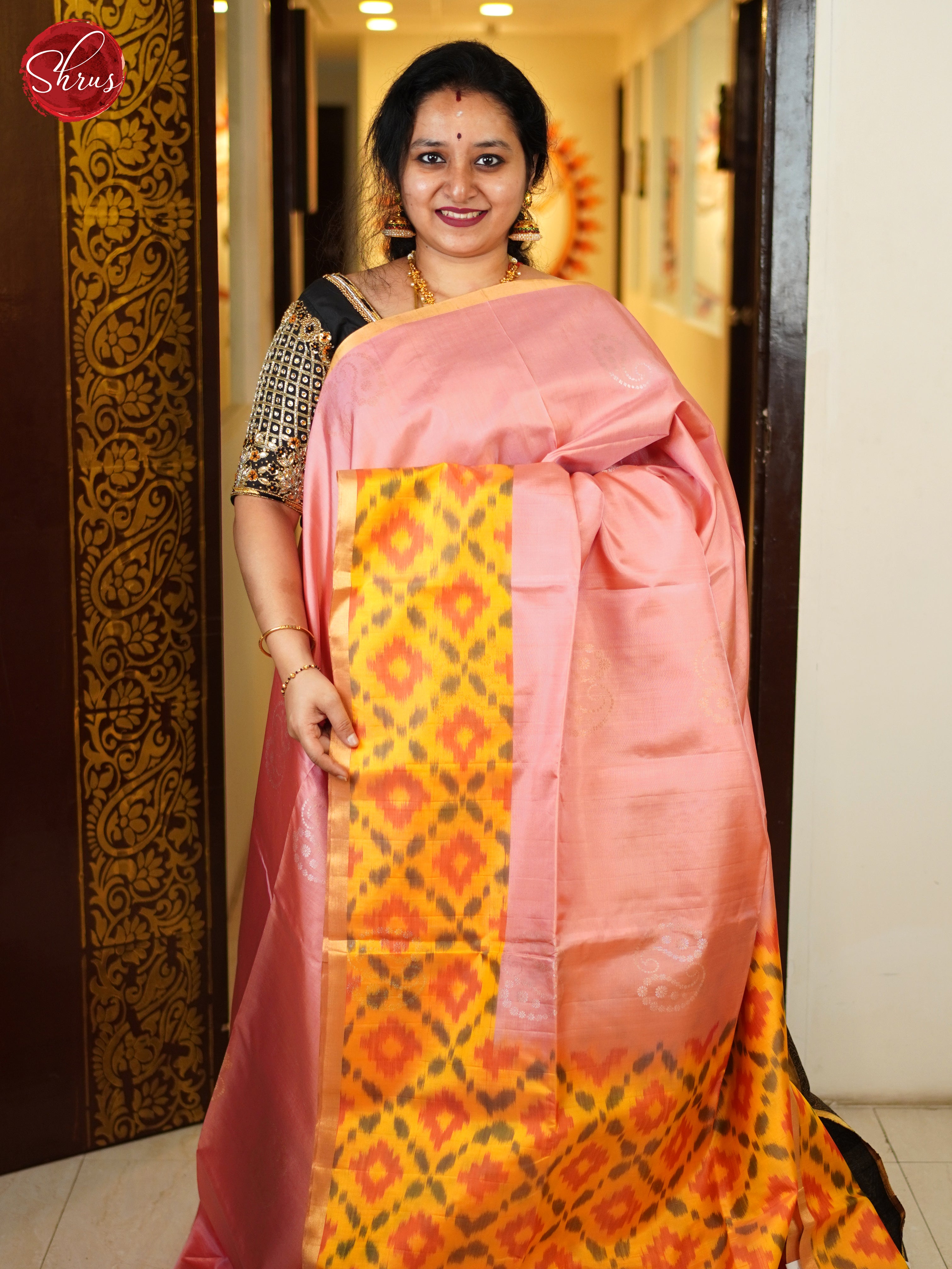 Pink & Yellow - Soft Silk Saree - Shop on ShrusEternity.com