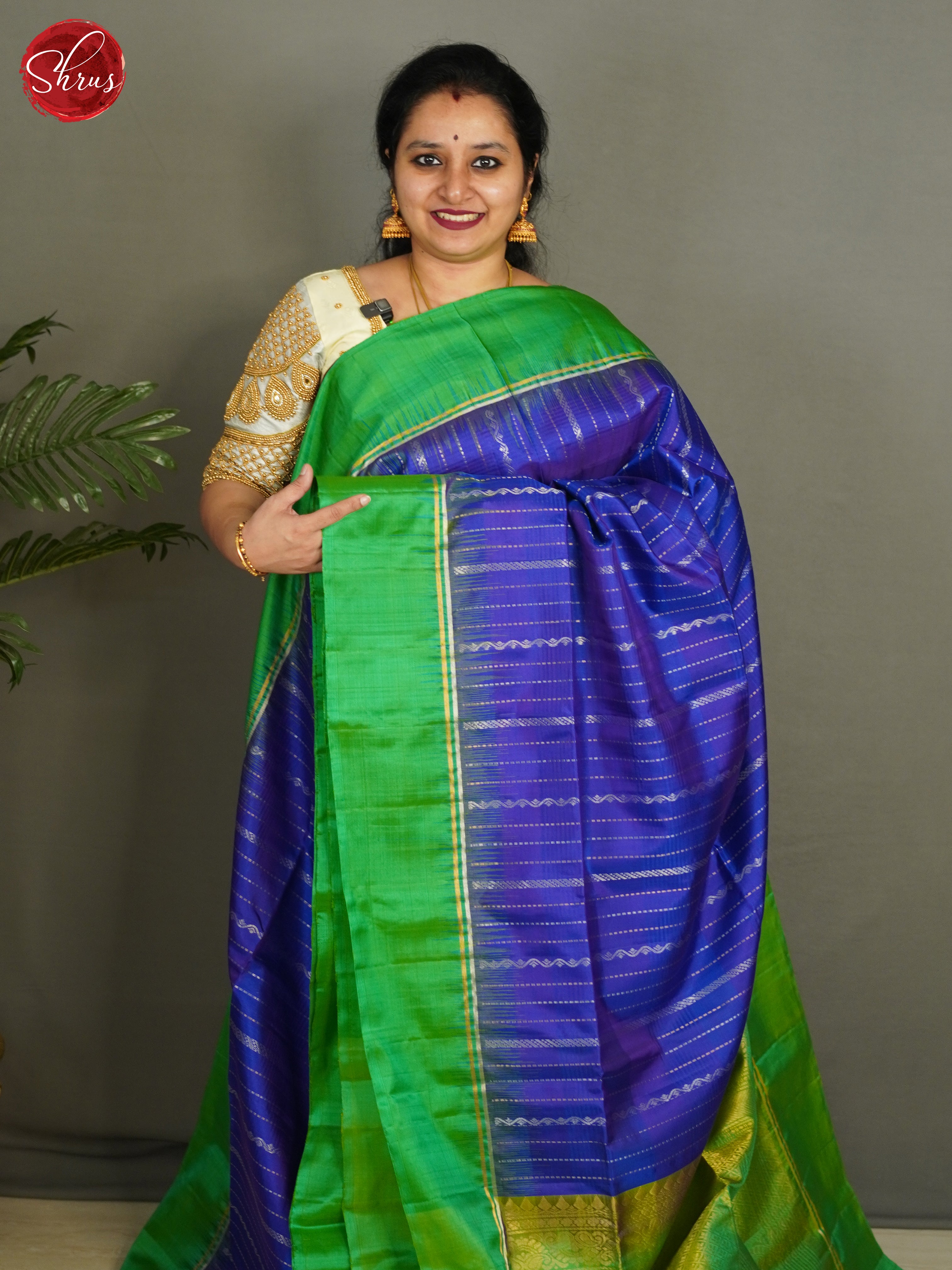 Blue & green - Soft Silk Saree - Shop on ShrusEternity.com