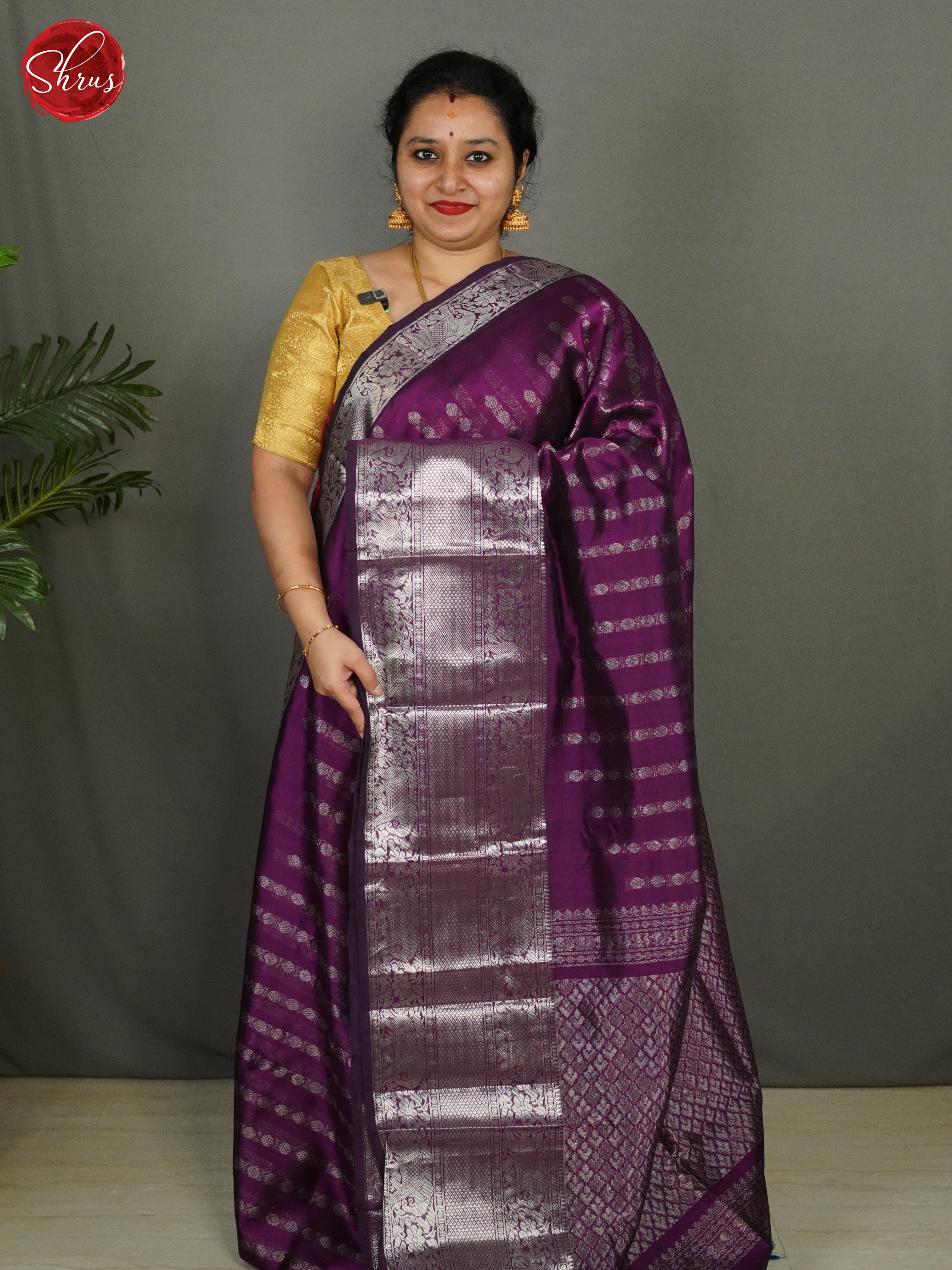 Wine(single tone) - Mangalagiri silkcotton Saree - Shop on ShrusEternity.com