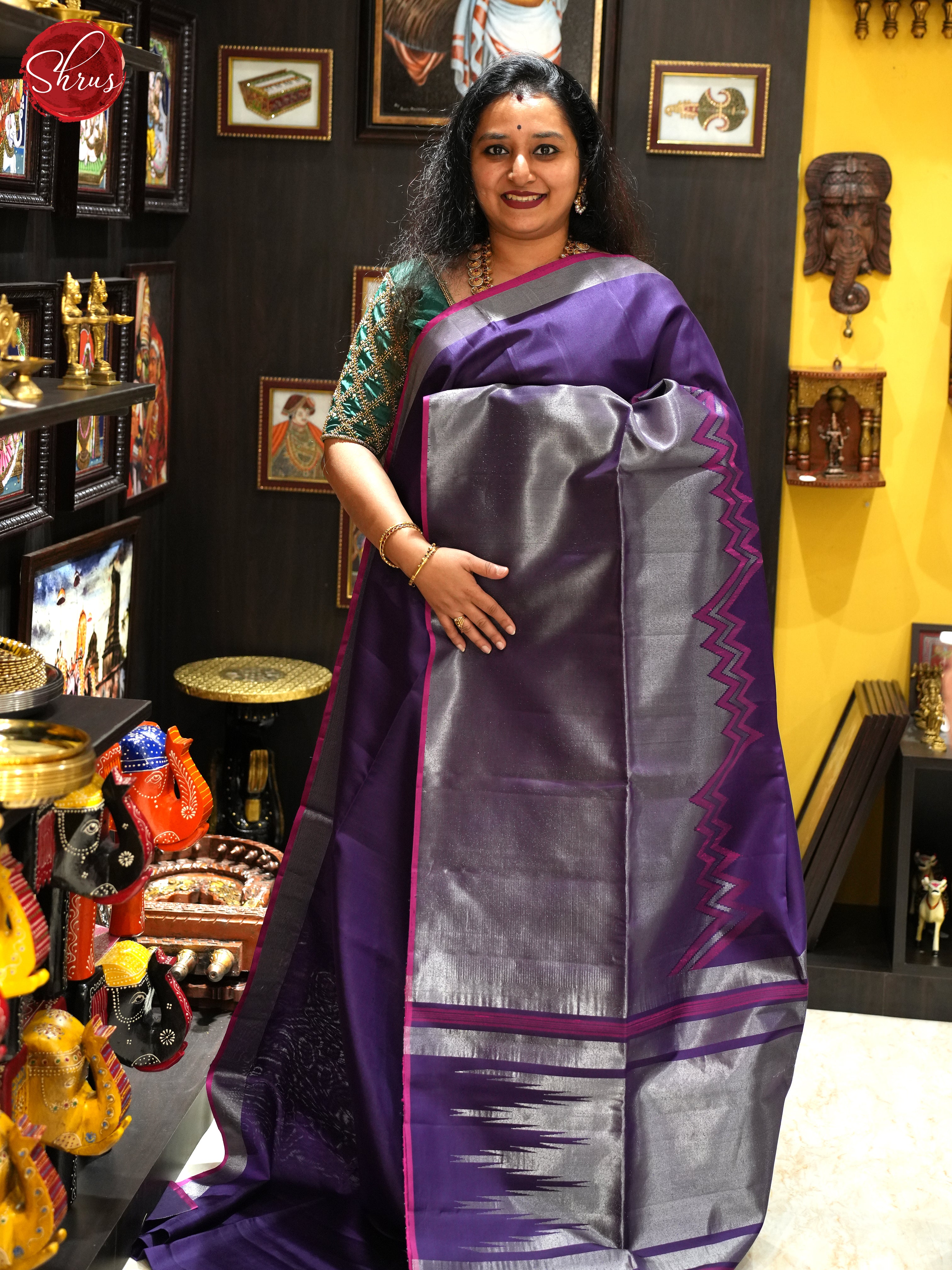 Purple And Pink- Soft Silk saree - Shop on ShrusEternity.com