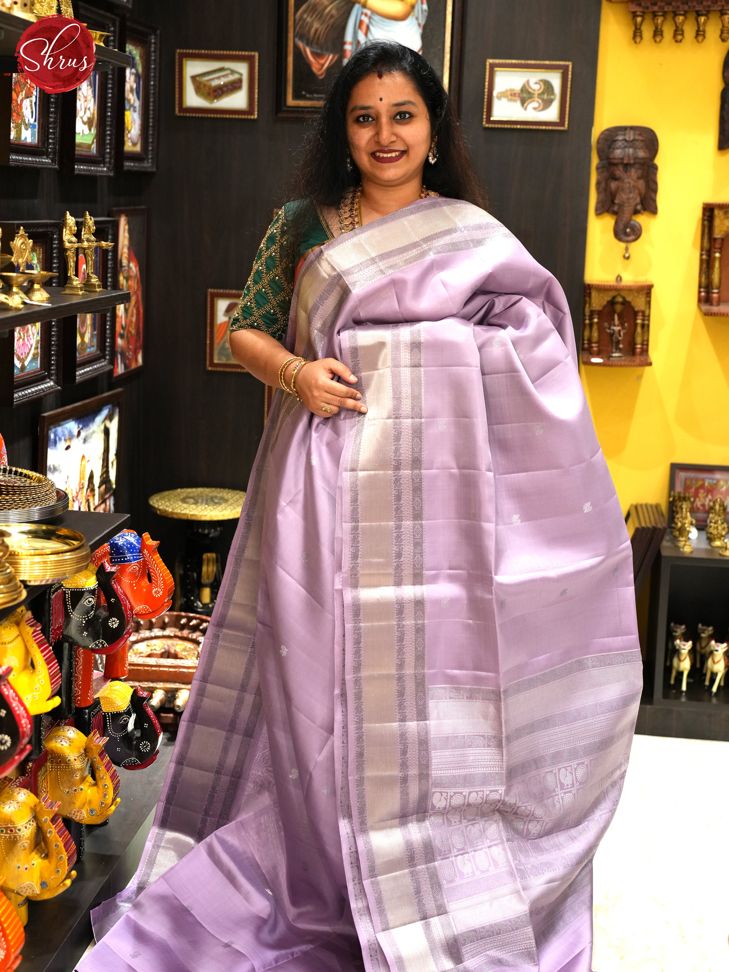 Mild Lavender(single Tone)- Soft silk Saree - Shop on ShrusEternity.com