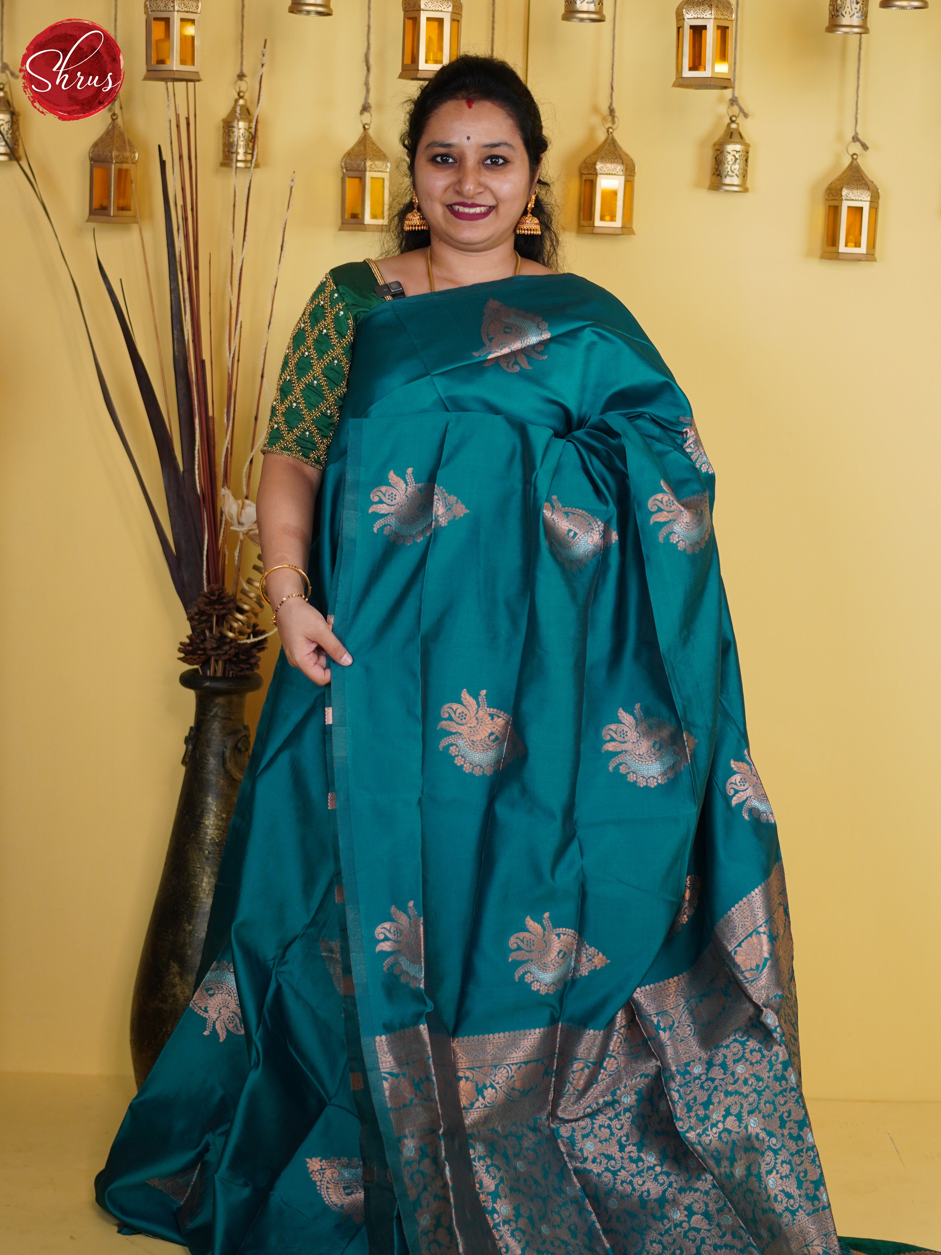 Green(Single Tone) - Semi Softsilk Saree - Shop on ShrusEternity.com