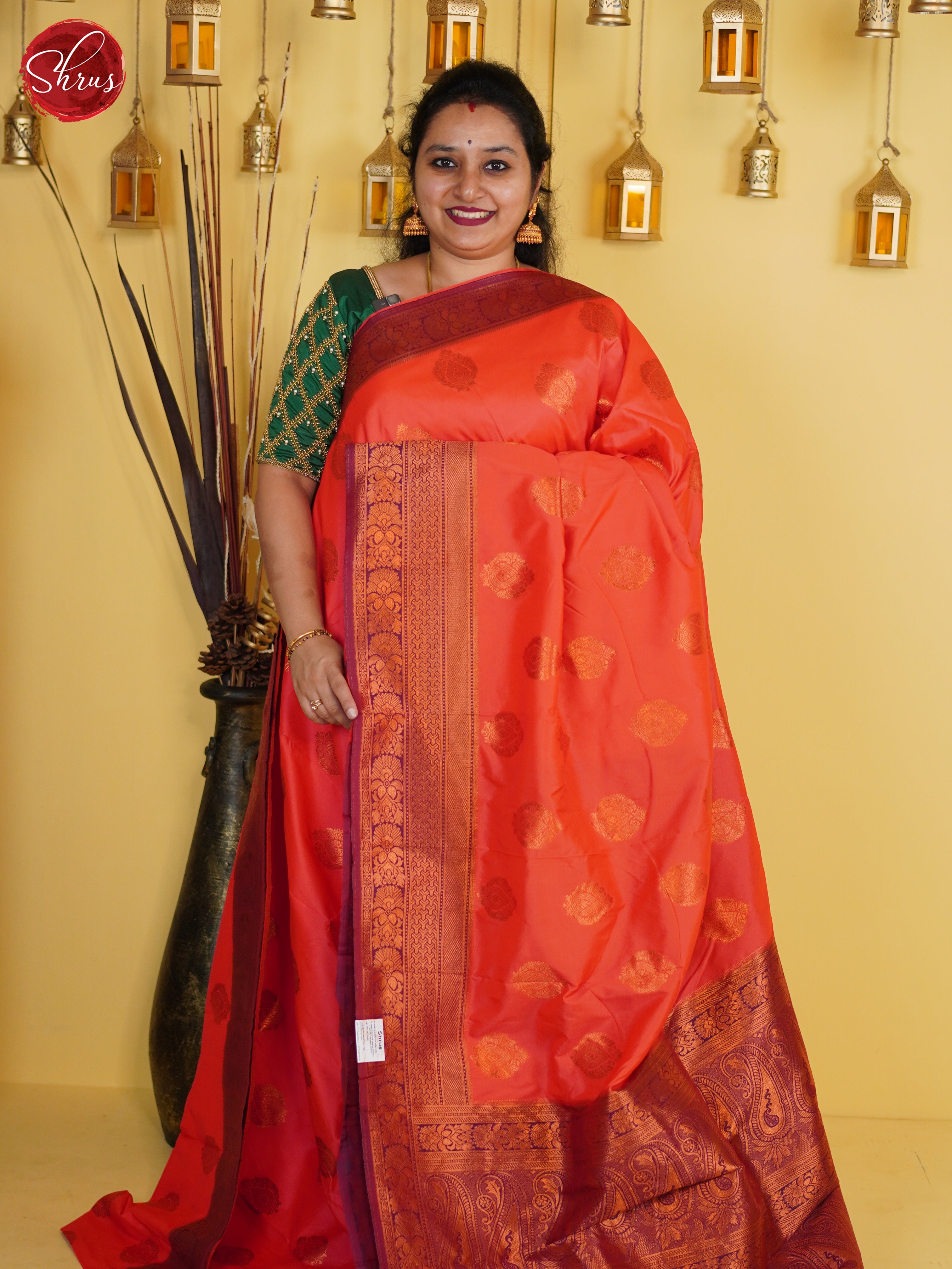 Pink & Purple - Semi Softsilk Saree - Shop on ShrusEternity.com