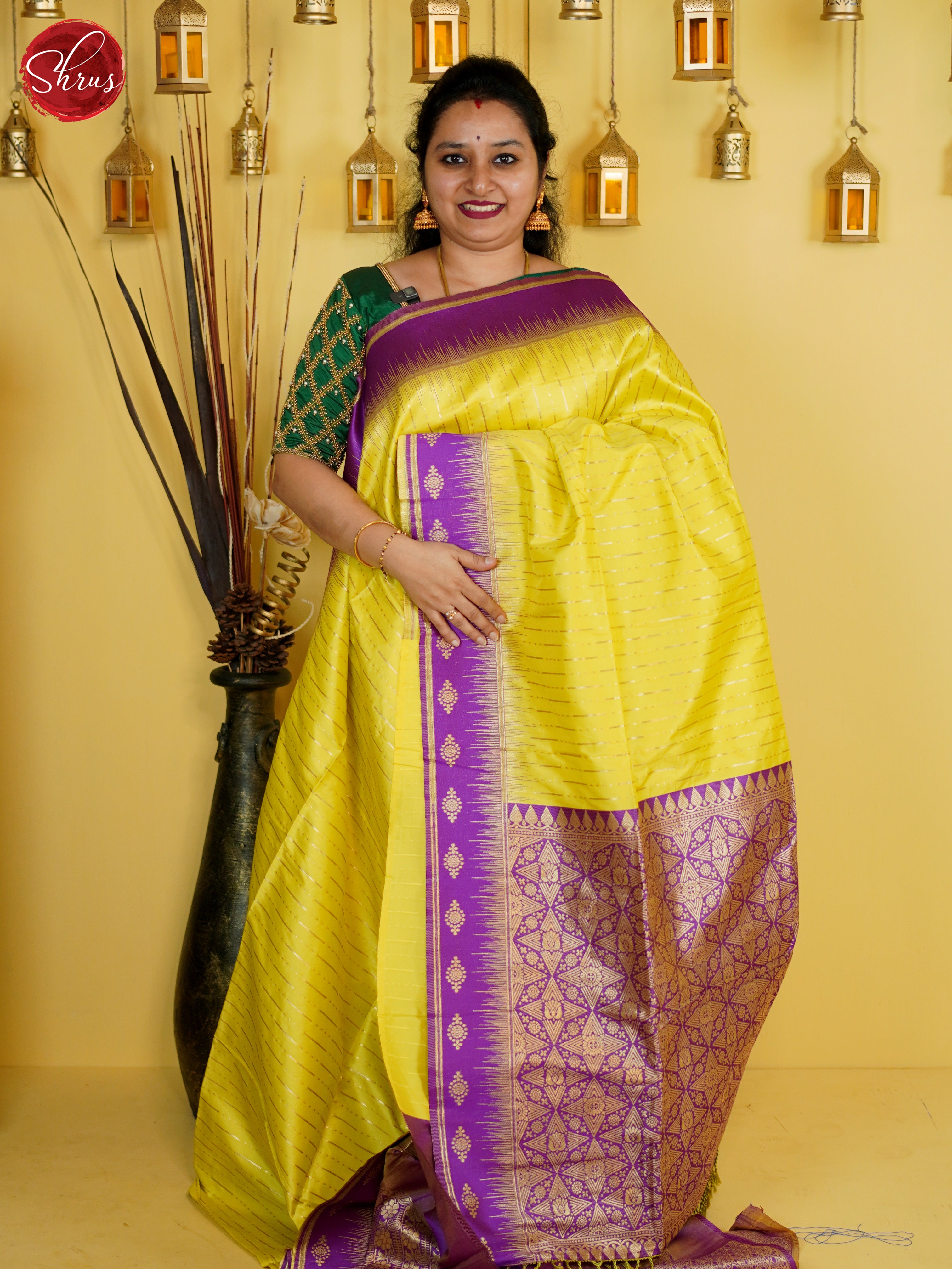 Green & Majenta - Semi Softsilk Saree - Shop on ShrusEternity.com