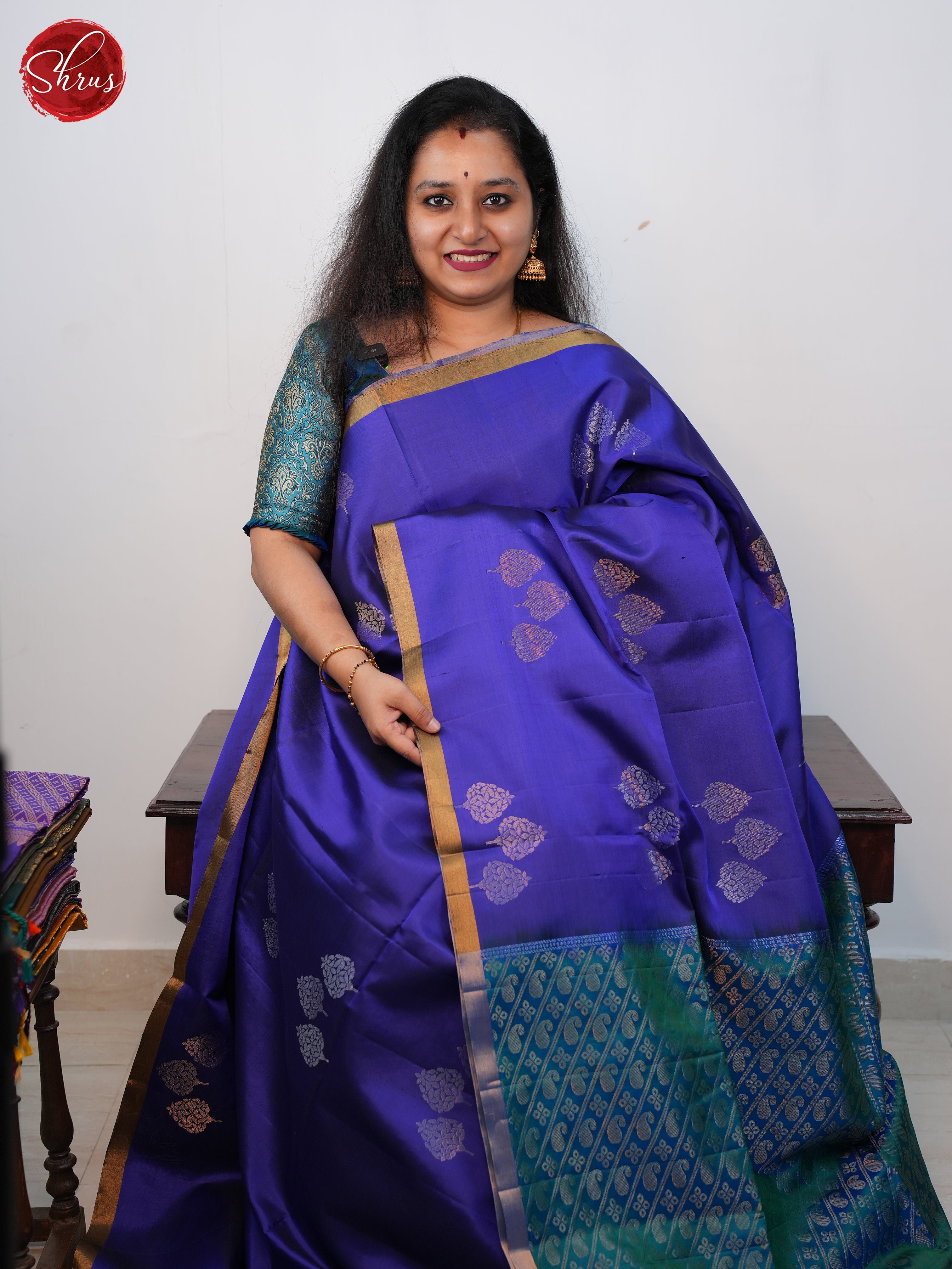 Purple And Green - Soft silk saree - Shop on ShrusEternity.com