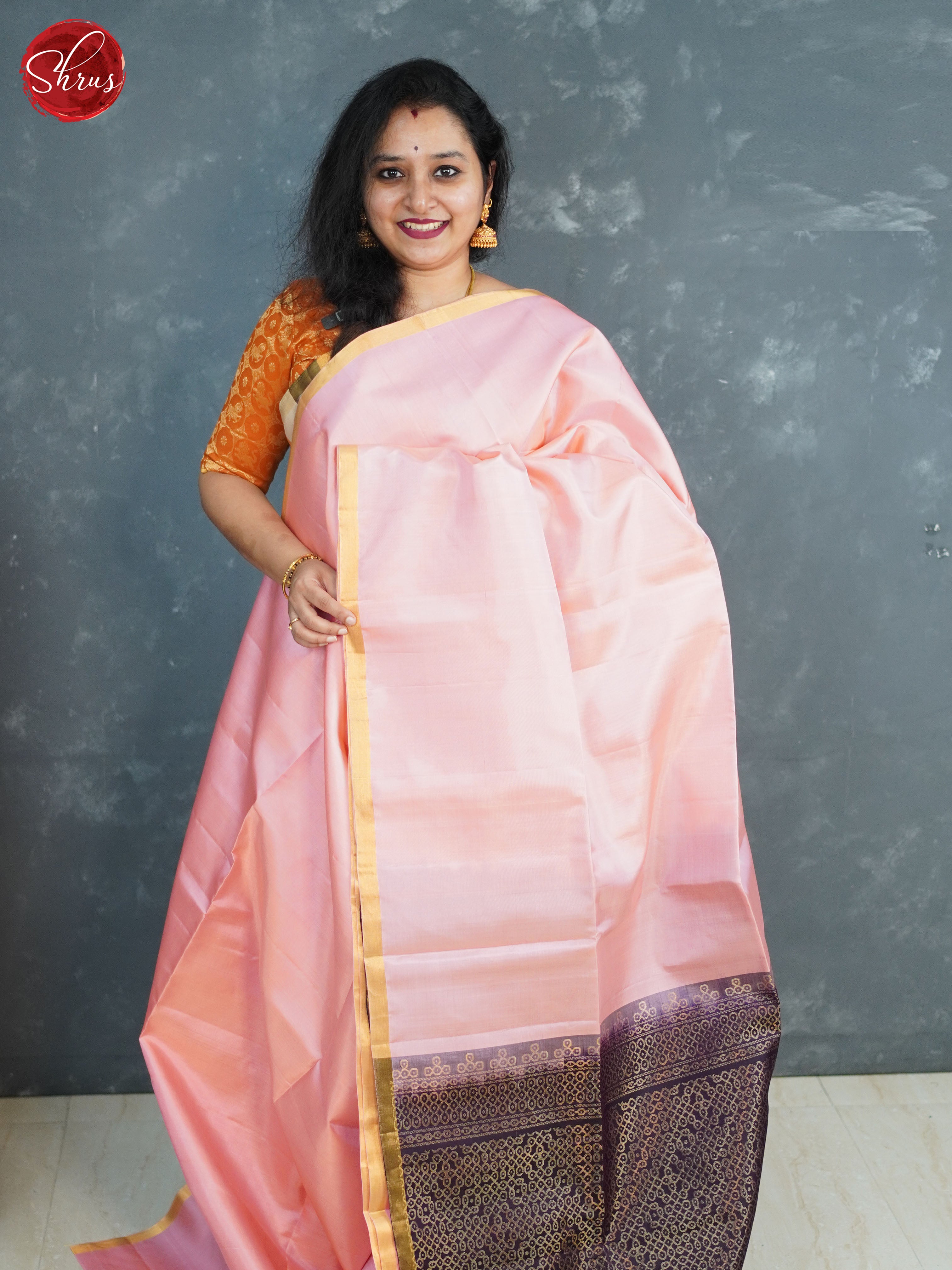 Candy Pink and Deep wine- Soft Silk Saree - Shop on ShrusEternity.com