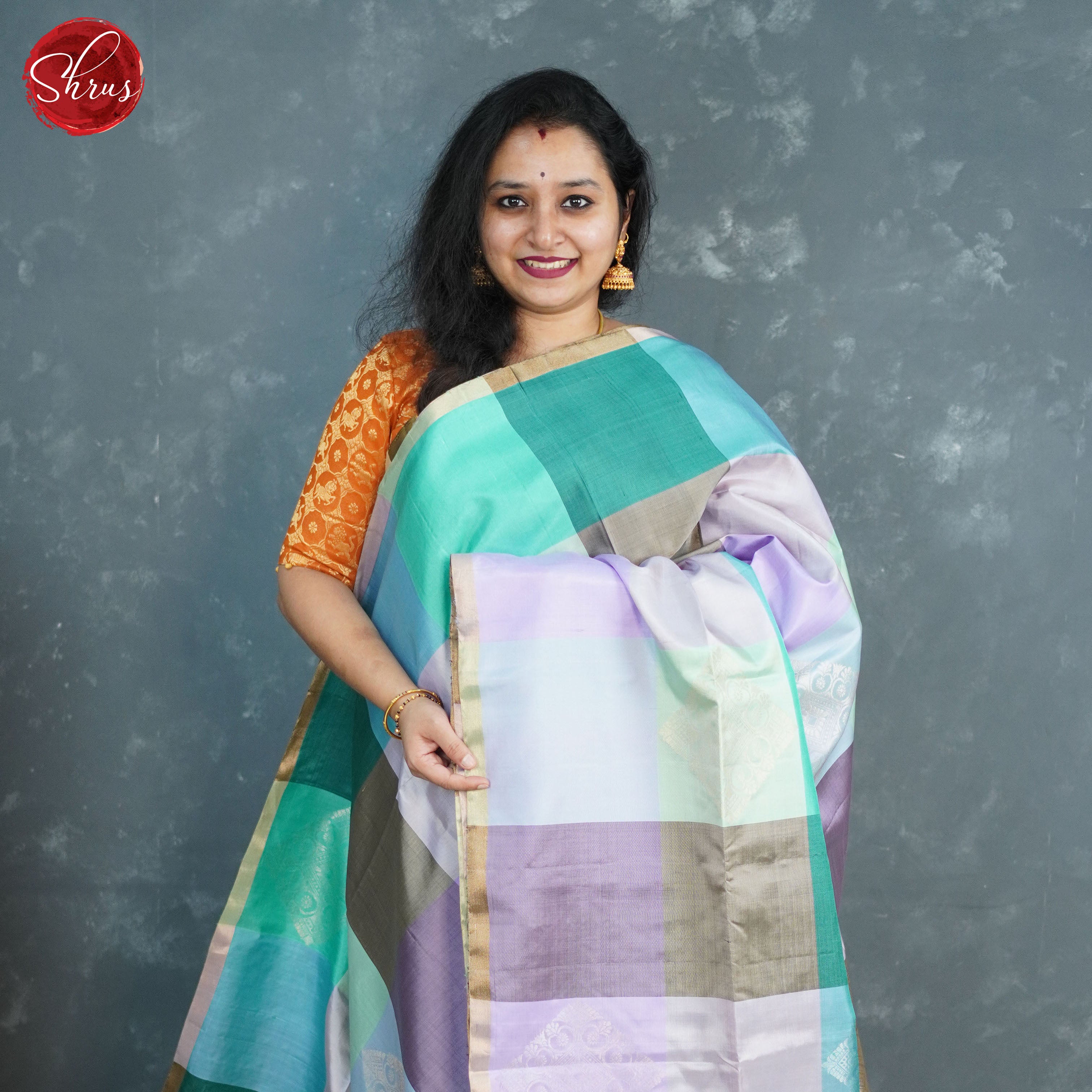Multicolor and grey - Soft Silk Saree - Shop on ShrusEternity.com