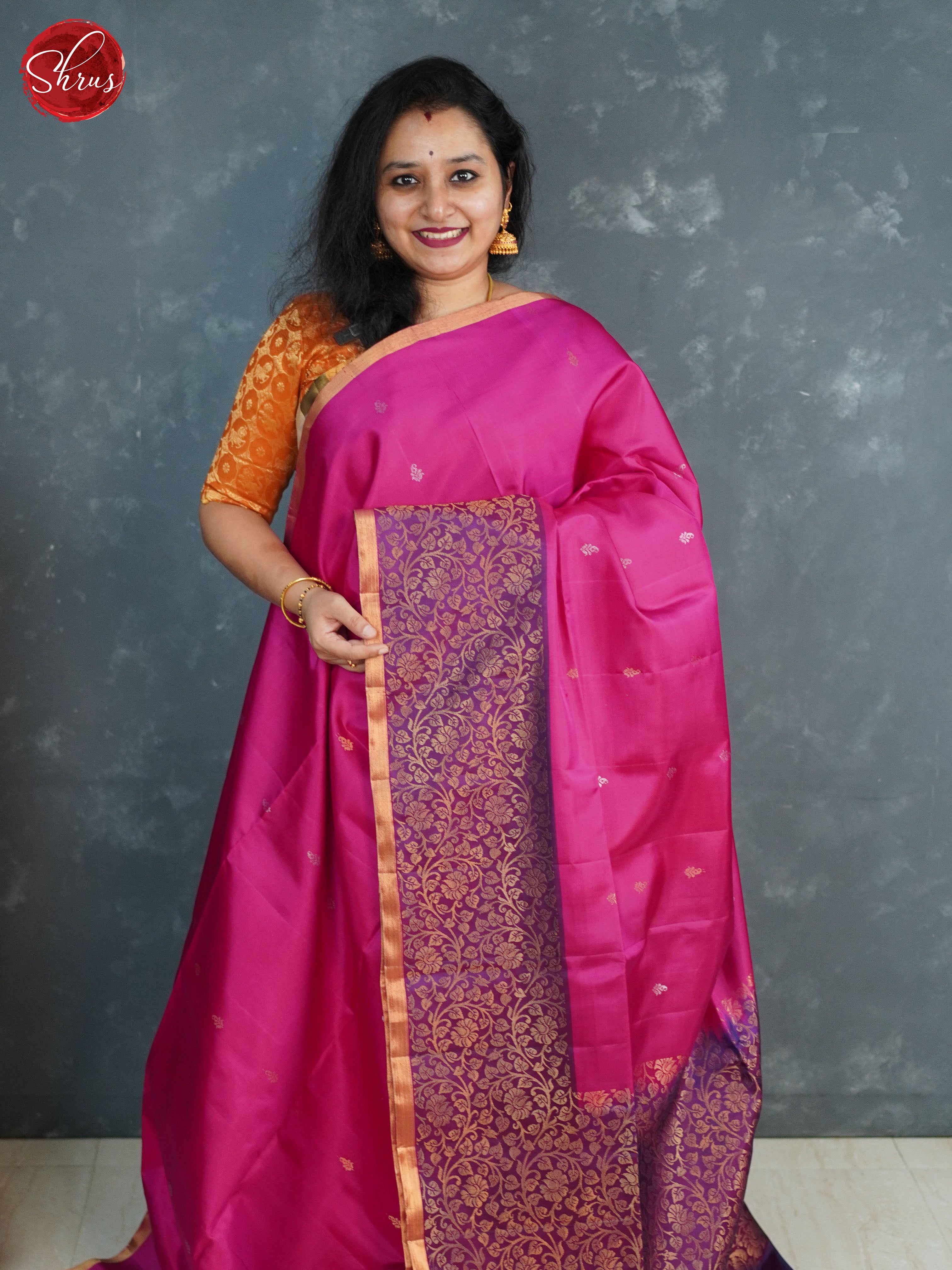 Pink and Wine - Soft Silk saree - Shop on ShrusEternity.com