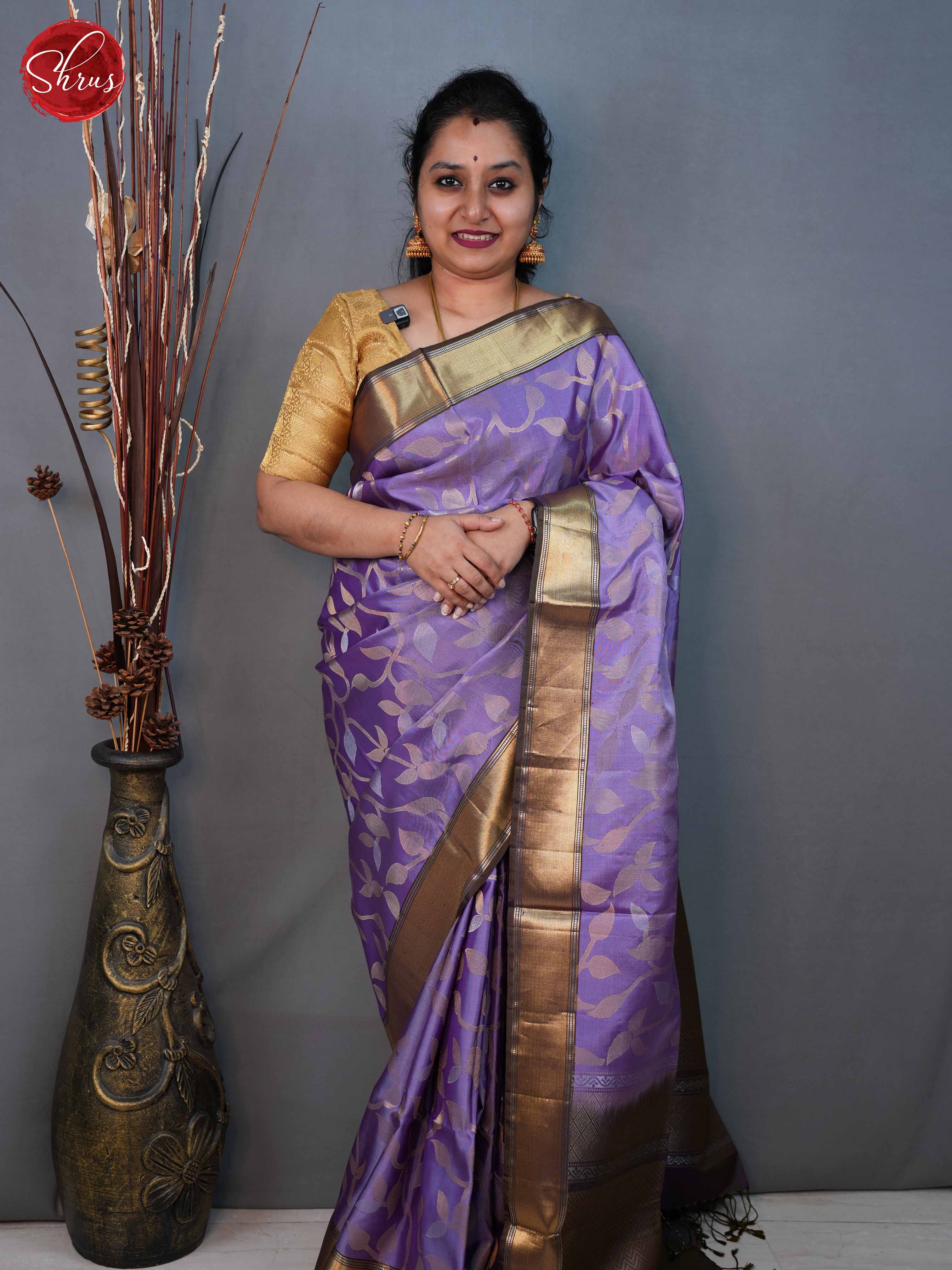 Lavender and Dusty Wine - Soft Silk Saree - Shop on ShrusEternity.com