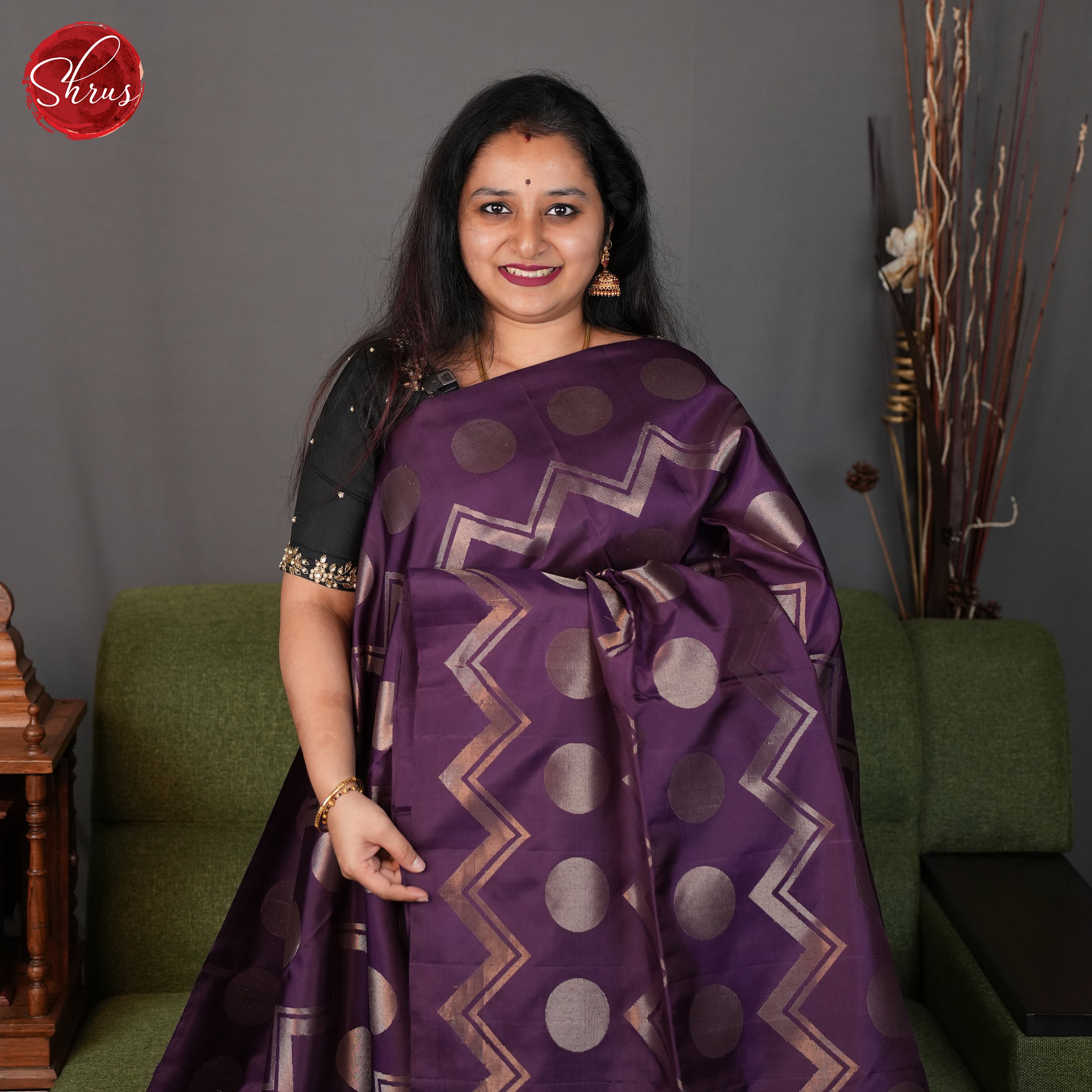 Purple(single tone) - Soft Silk Saree - Shop on ShrusEternity.com