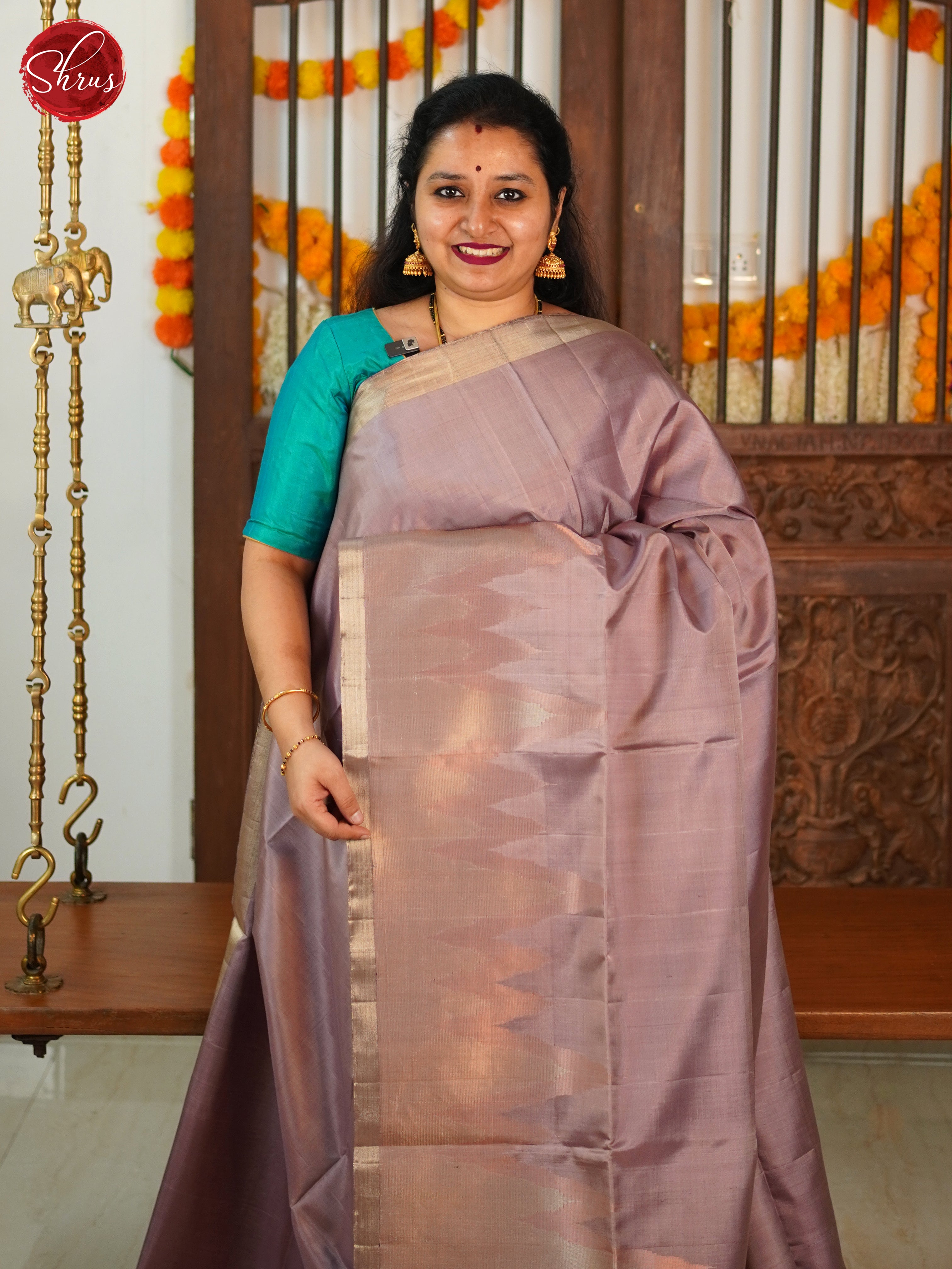 dusty lite onion pink-Soft silk saree - Shop on ShrusEternity.com