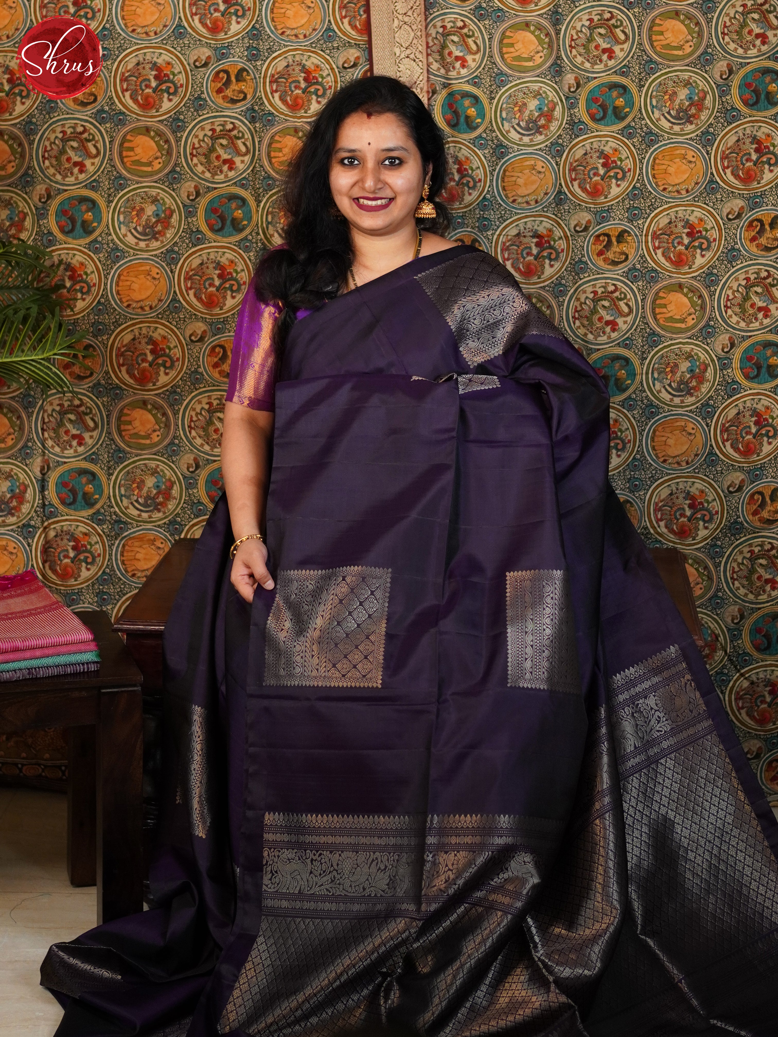 Jamun Fruit(single tone)-Soft Silk saree - Shop on ShrusEternity.com