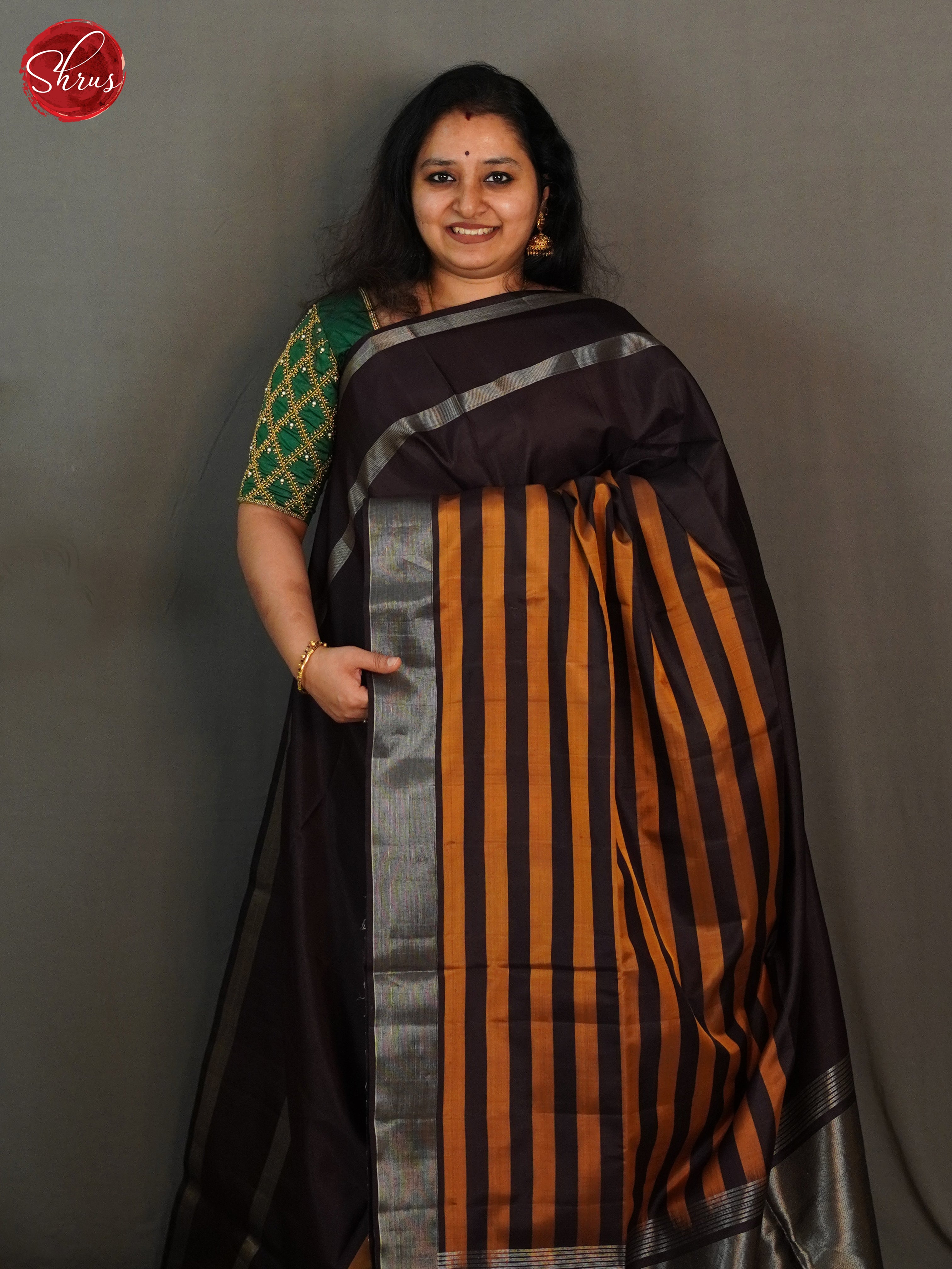 Brown(single tone)-Soft silk saree - Shop on ShrusEternity.com