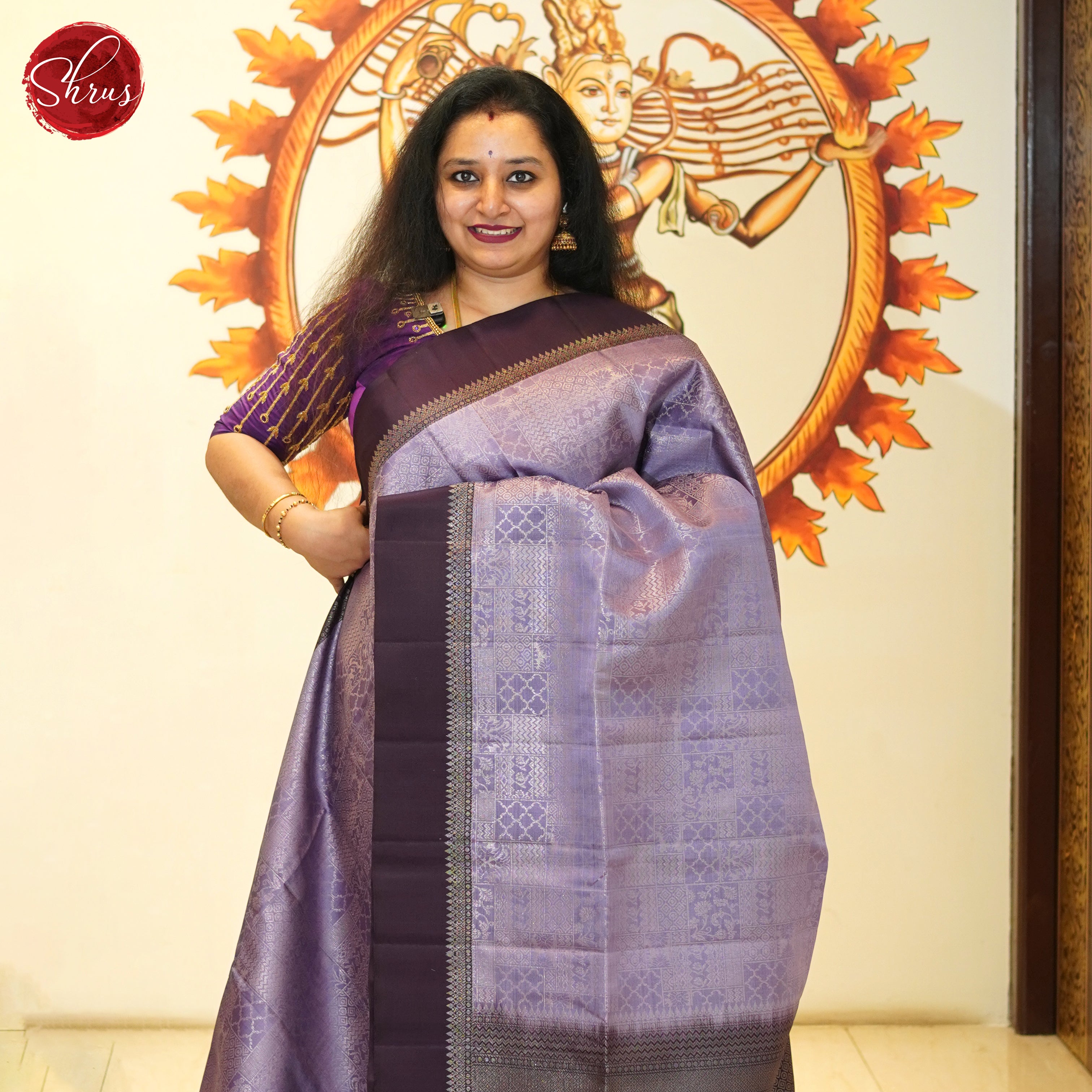 Lavender & Wine - Soft Silk Saree - Shop on ShrusEternity.com