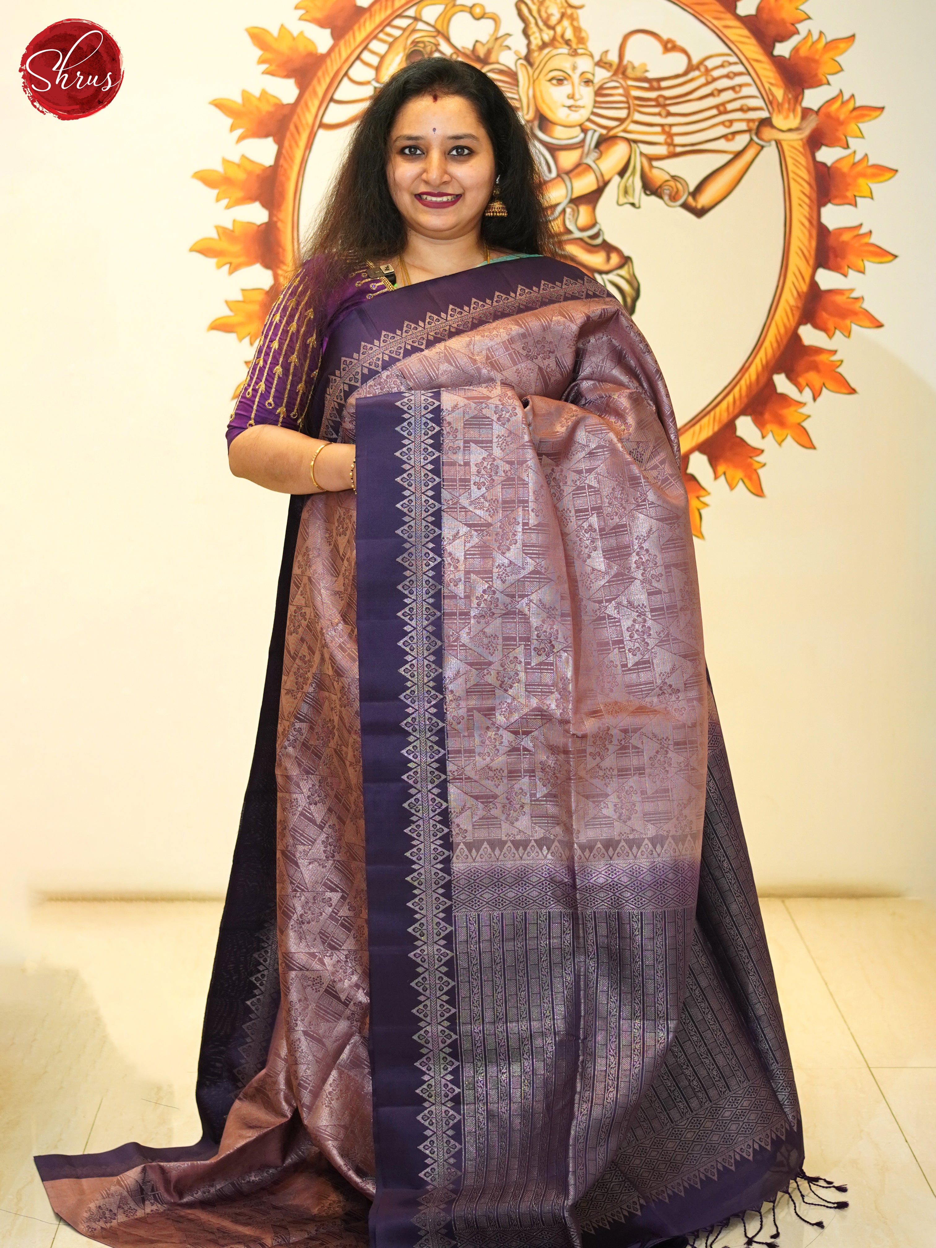 Brown & Wine - Soft Silk Saree - Shop on ShrusEternity.com