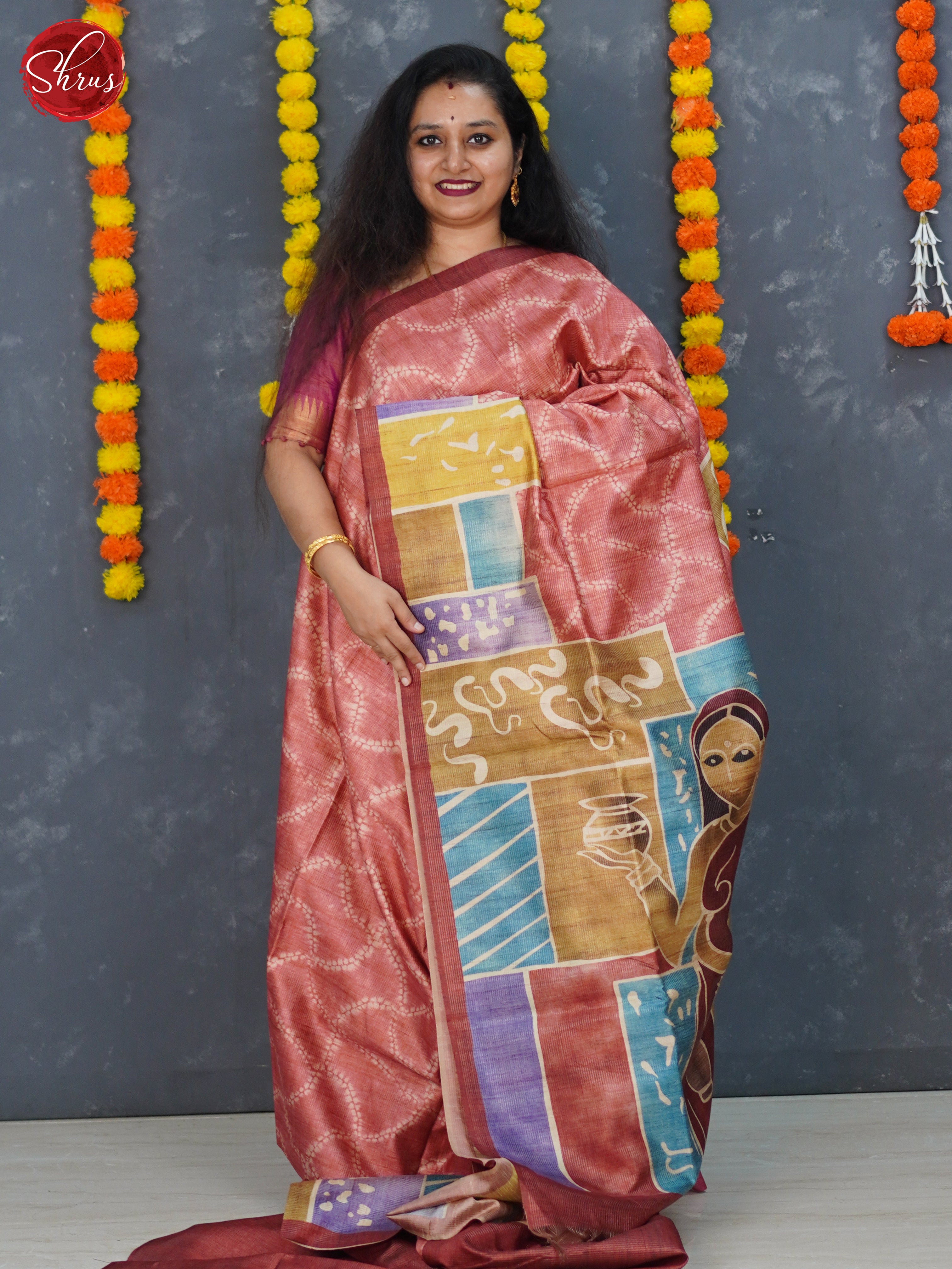 Brown & Multicolor - Semi Tussar Saree - Shop on ShrusEternity.com