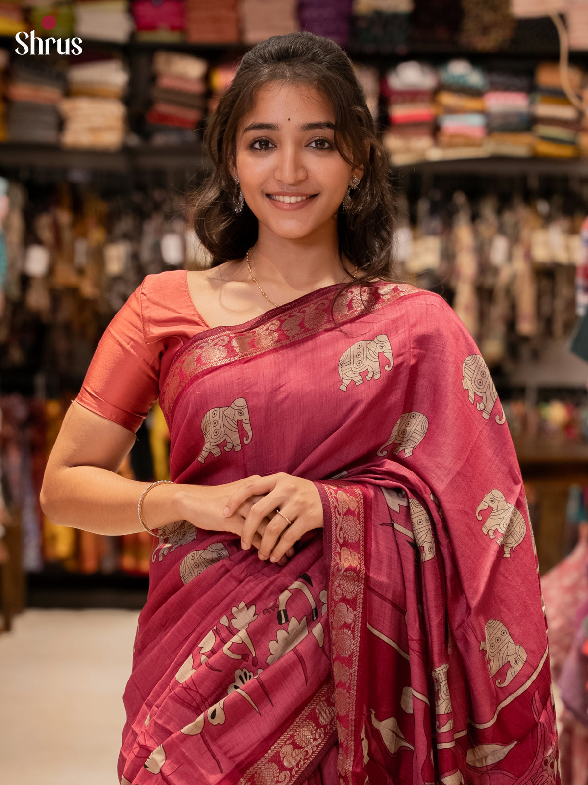 Pink - Semi Modal Saree