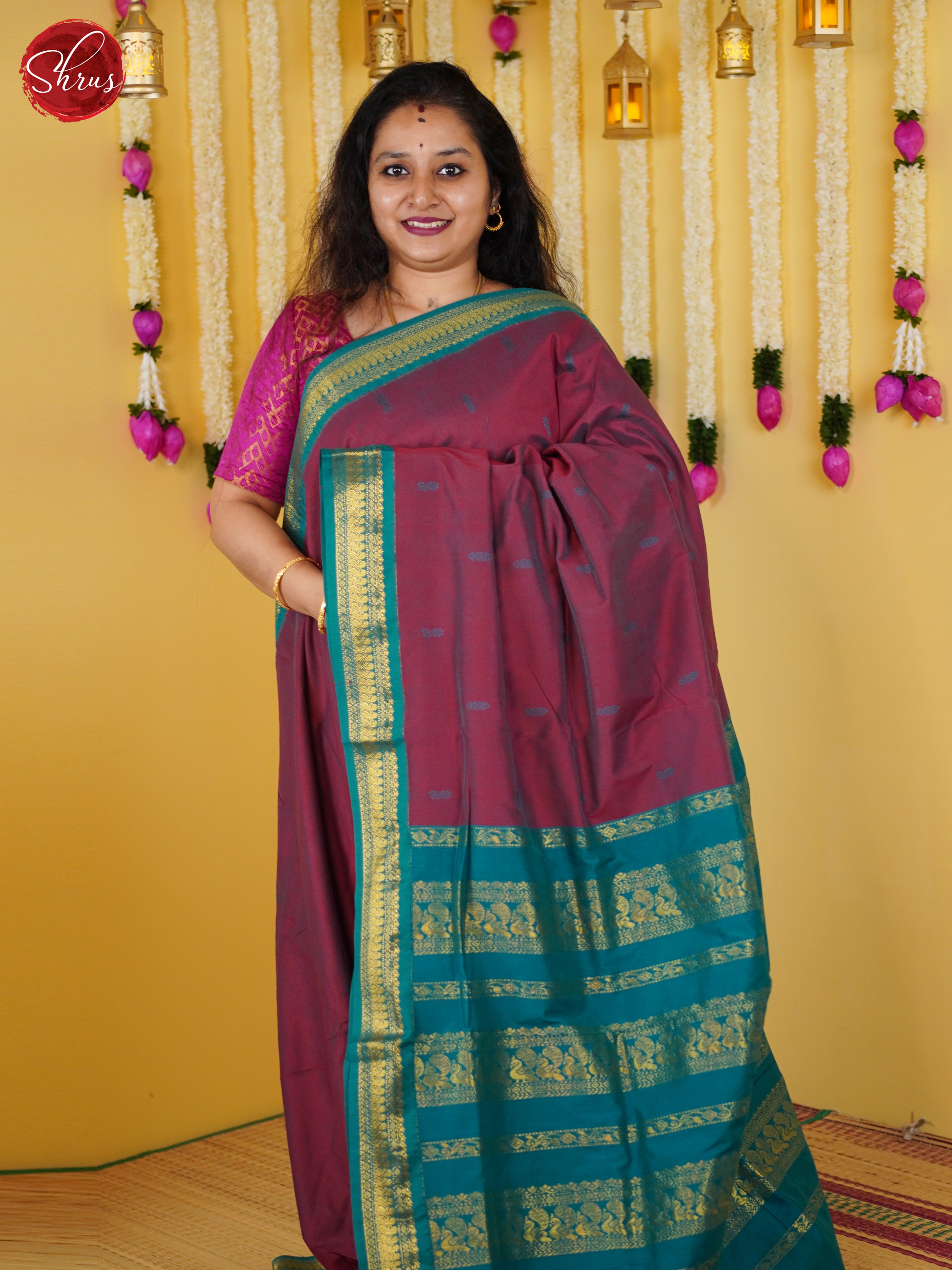 Red & Green- Kalyani Cotton Saree - Shop on ShrusEternity.com