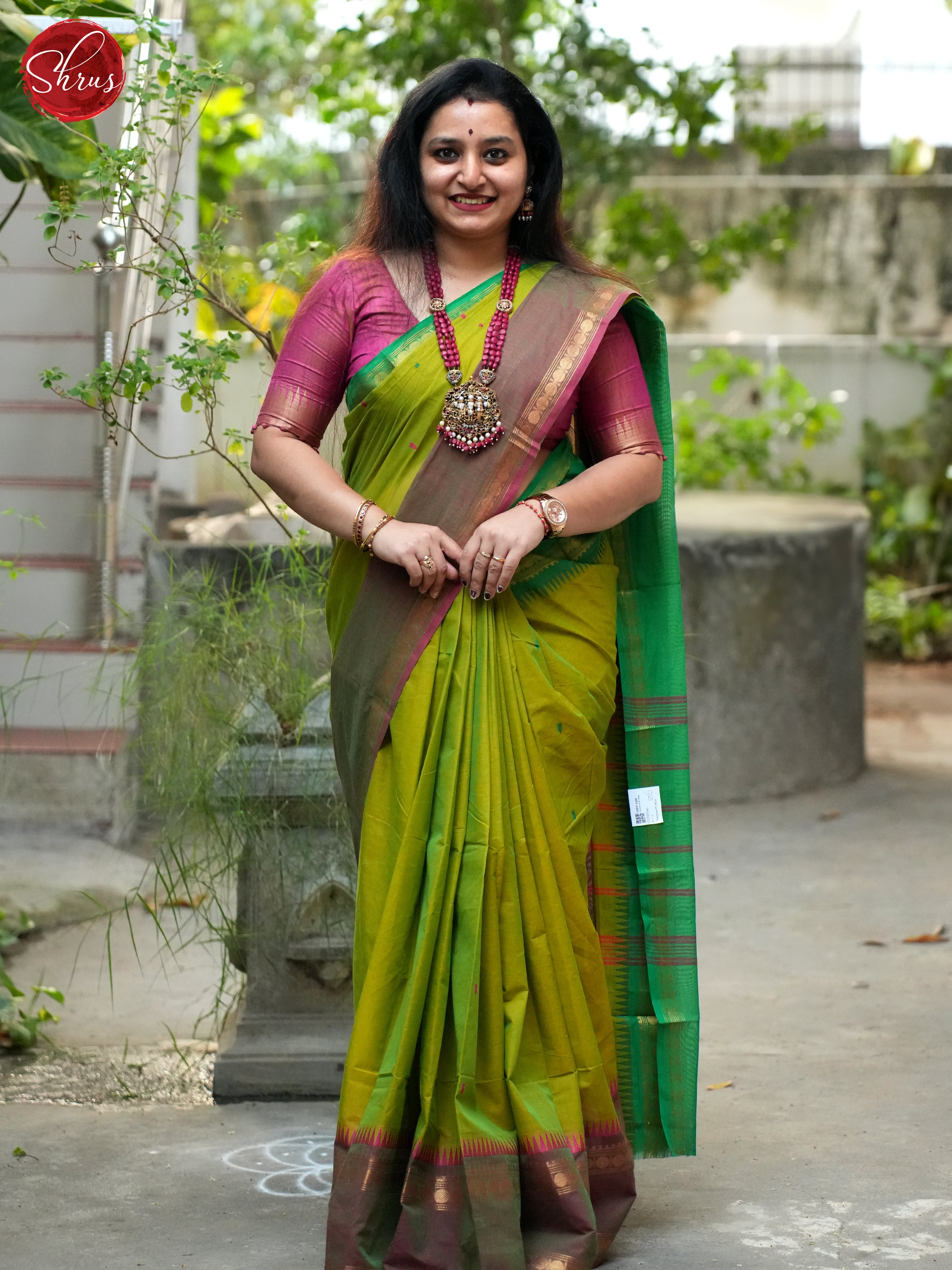 Green & Brown- Chettinad Cotton Saree - Shop on ShrusEternity.com