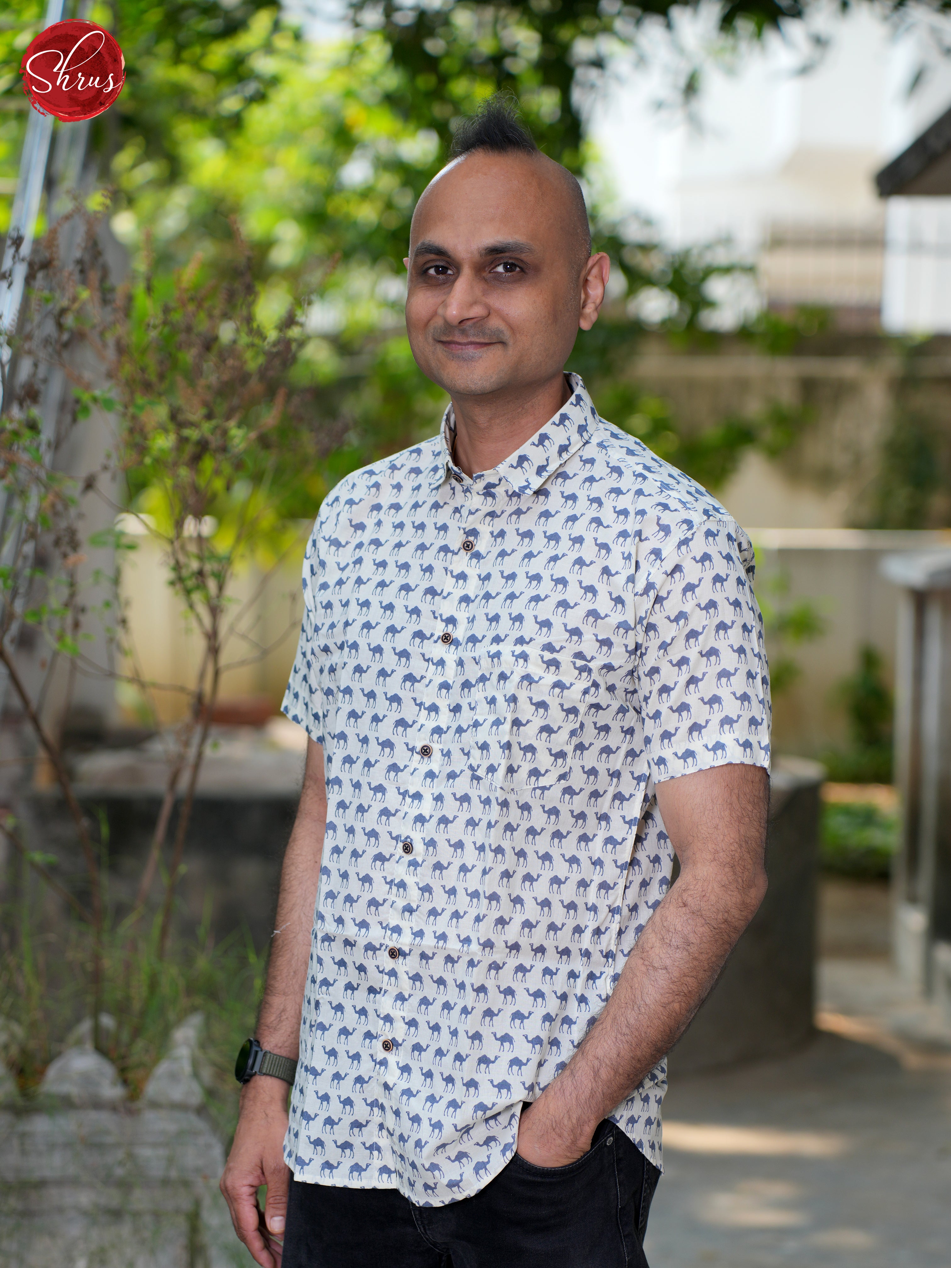 White & Blue - Block Print Shirts - Shop on ShrusEternity.com