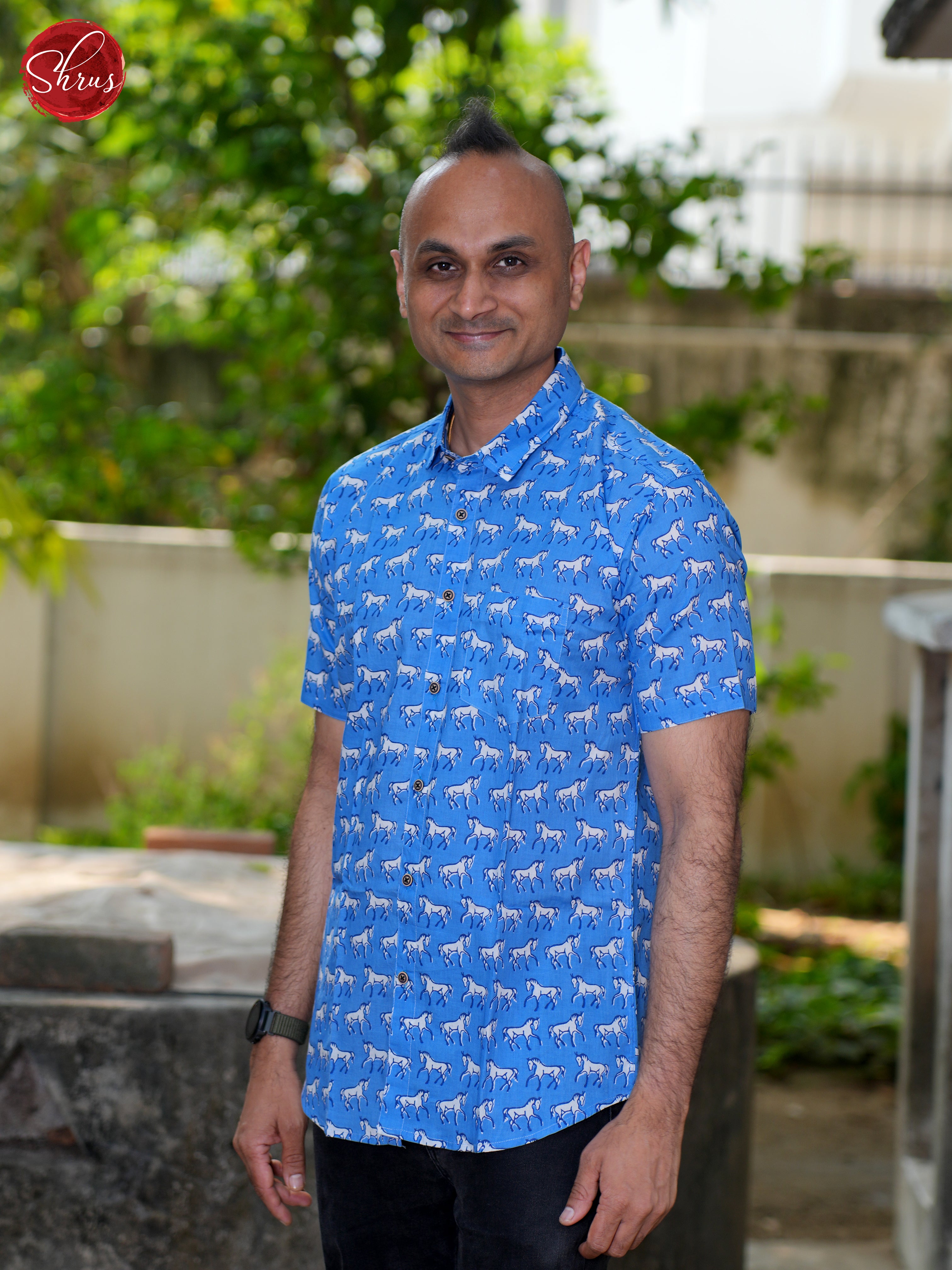 Blue - Block Print Shirts - Shop on ShrusEternity.com