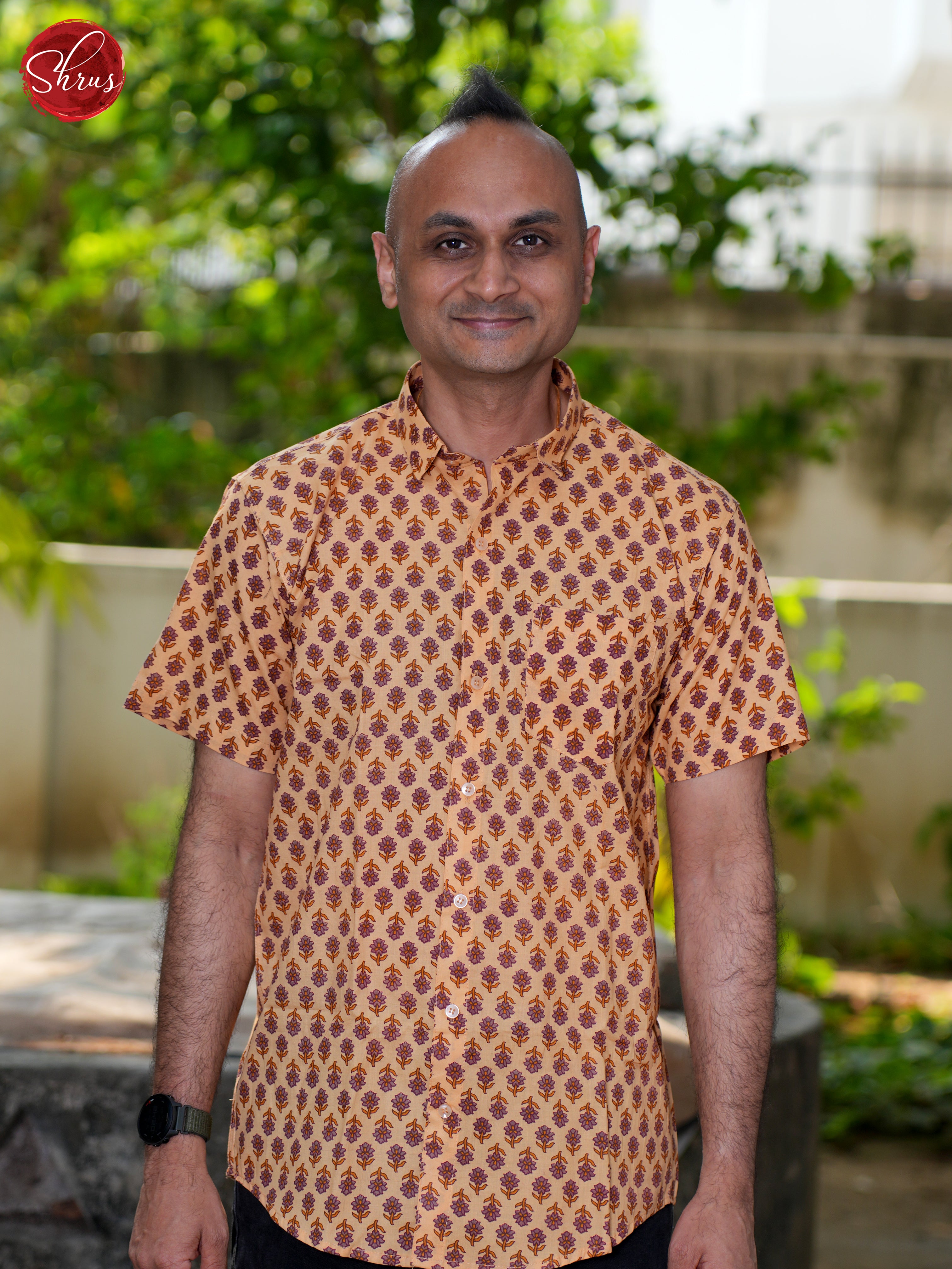 Brown- Block Print Shirts - Shop on ShrusEternity.com