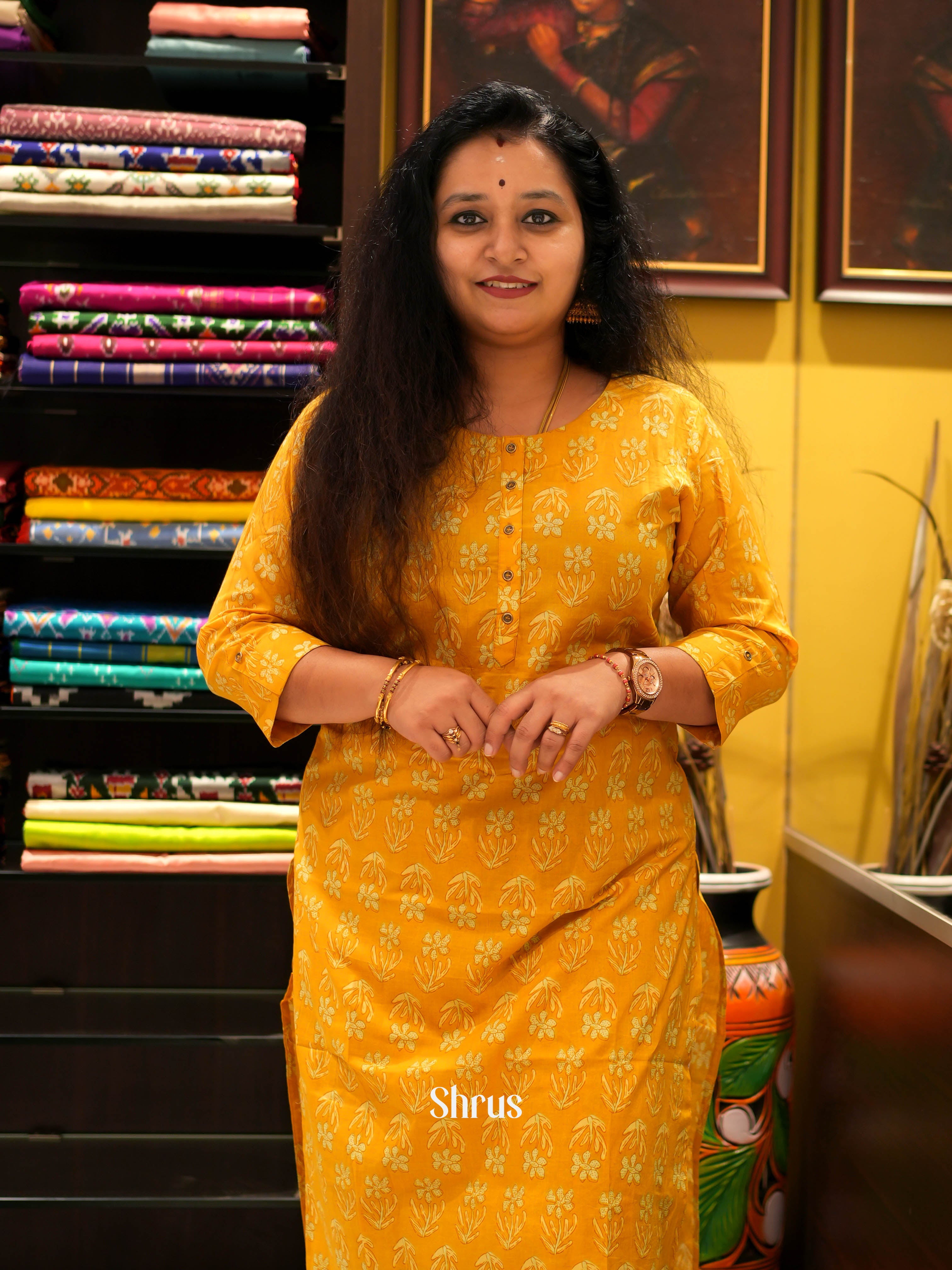 Mustard - Readymade Kurti - Shop on ShrusEternity.com