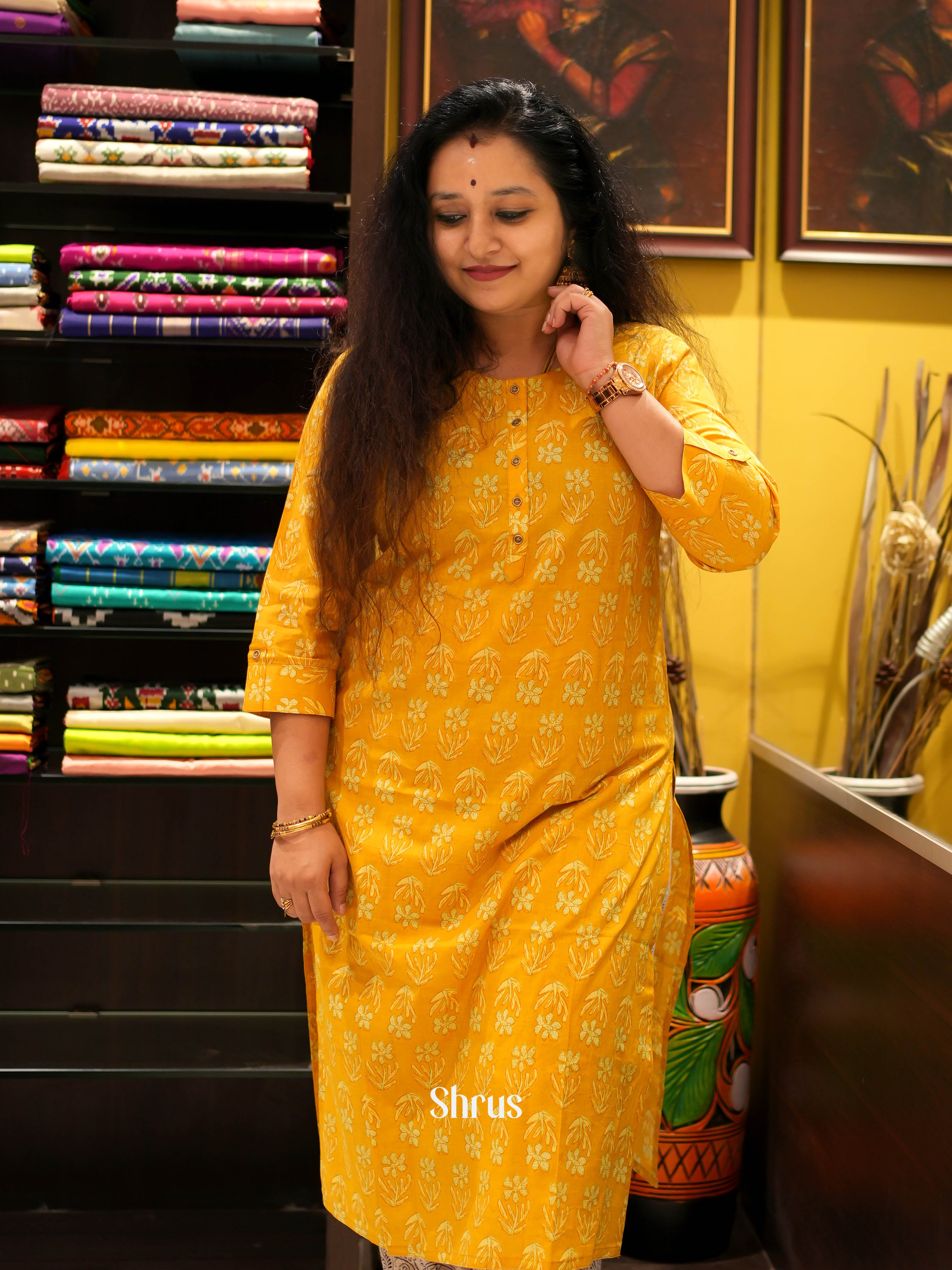 Mustard - Readymade Kurti - Shop on ShrusEternity.com