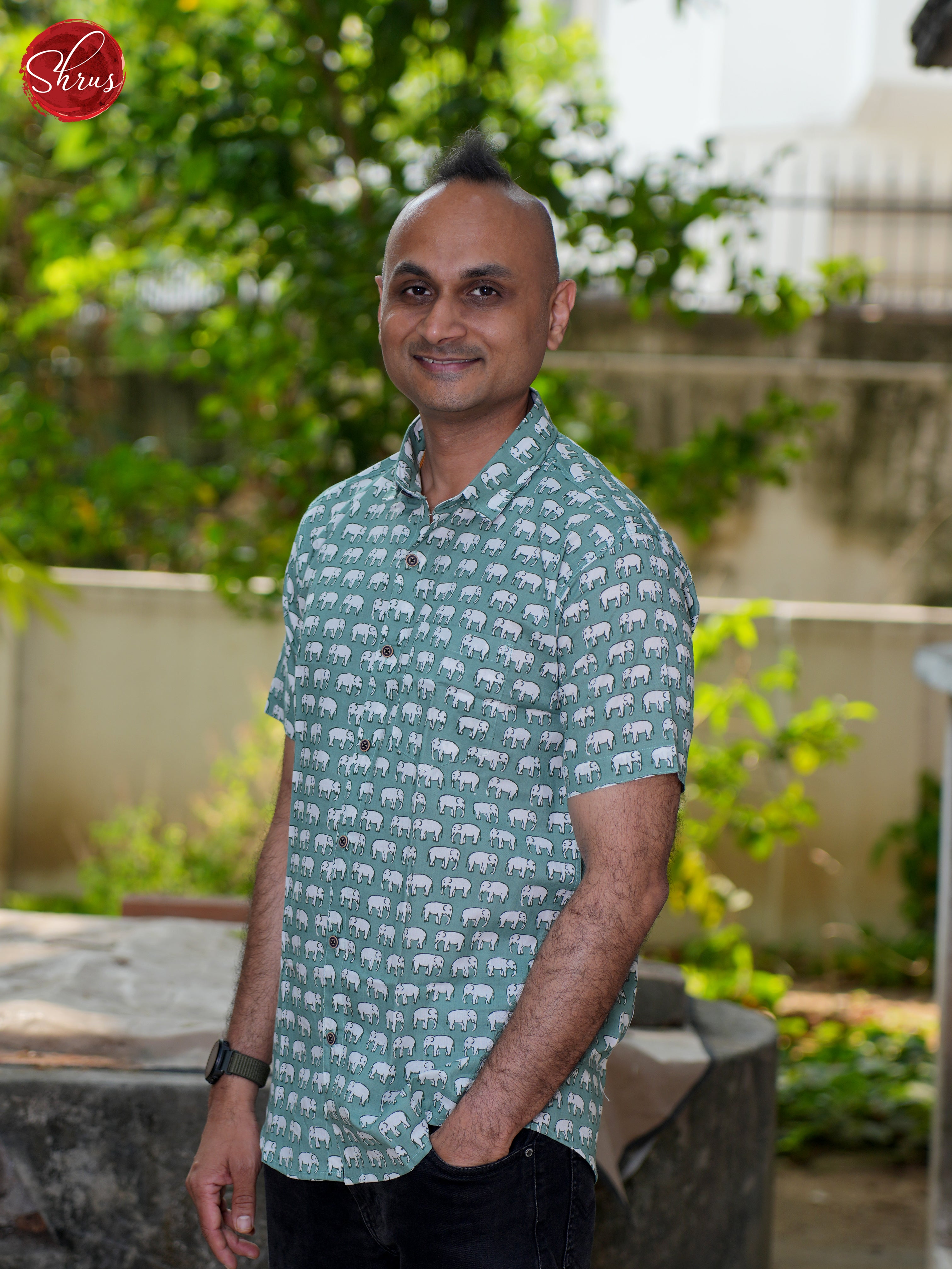 Grey Green - Block Print Shirts - Shop on ShrusEternity.com