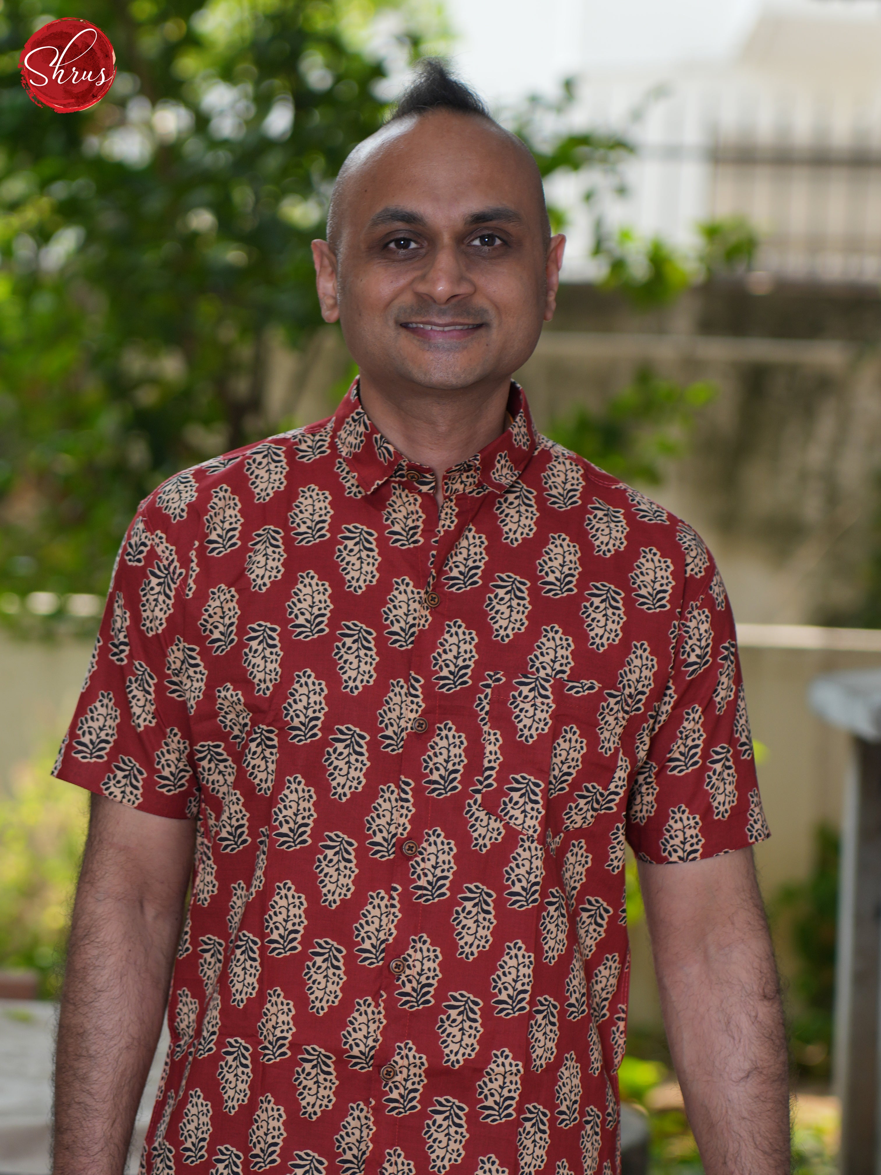 Maroon - Block Print Shirts - Shop on ShrusEternity.com