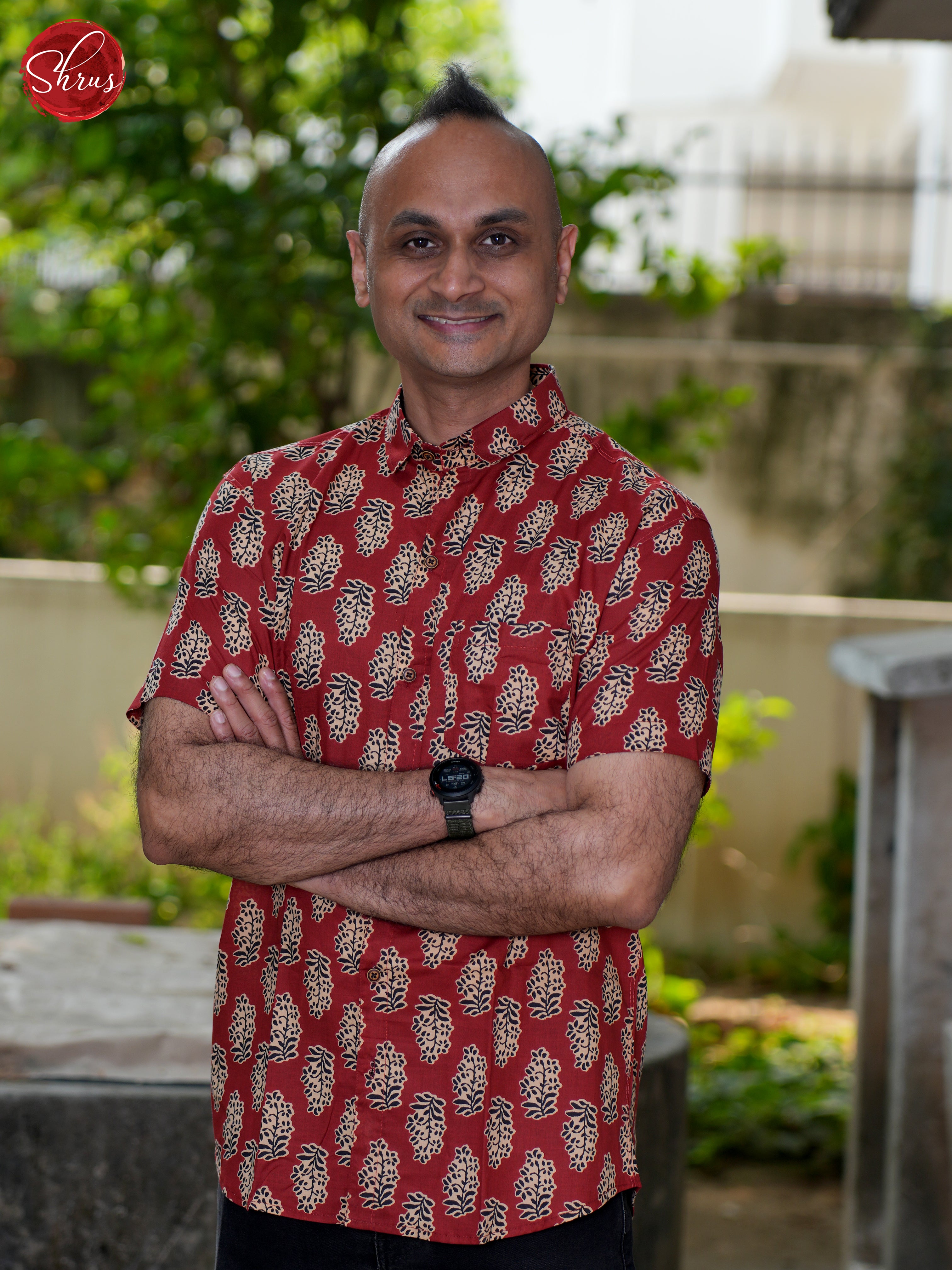 Maroon - Block Print Shirts - Shop on ShrusEternity.com